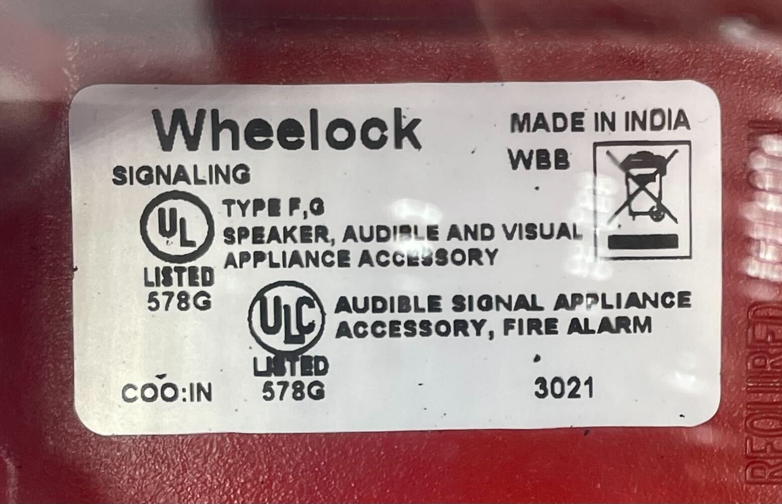 Eaton Wheelock WBB-R-1/2T-1/2B back box, electrical backbox for wall mounting, with metal construction and knockouts for wiring.