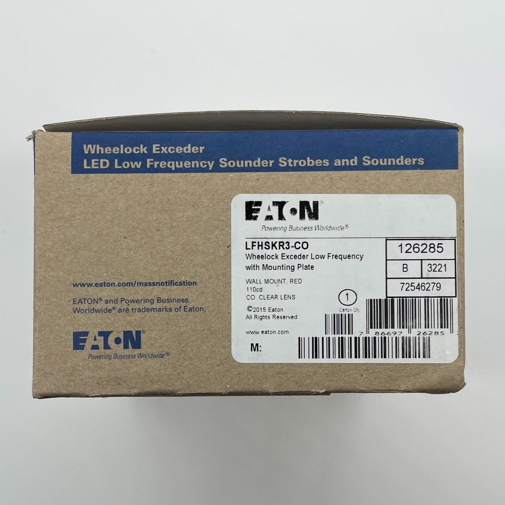 Wheelock LFHSKR3-CO Horn Strobe Light Low Frequency, CO Lettering 24V 110 CD - The Fire Alarm Supplier