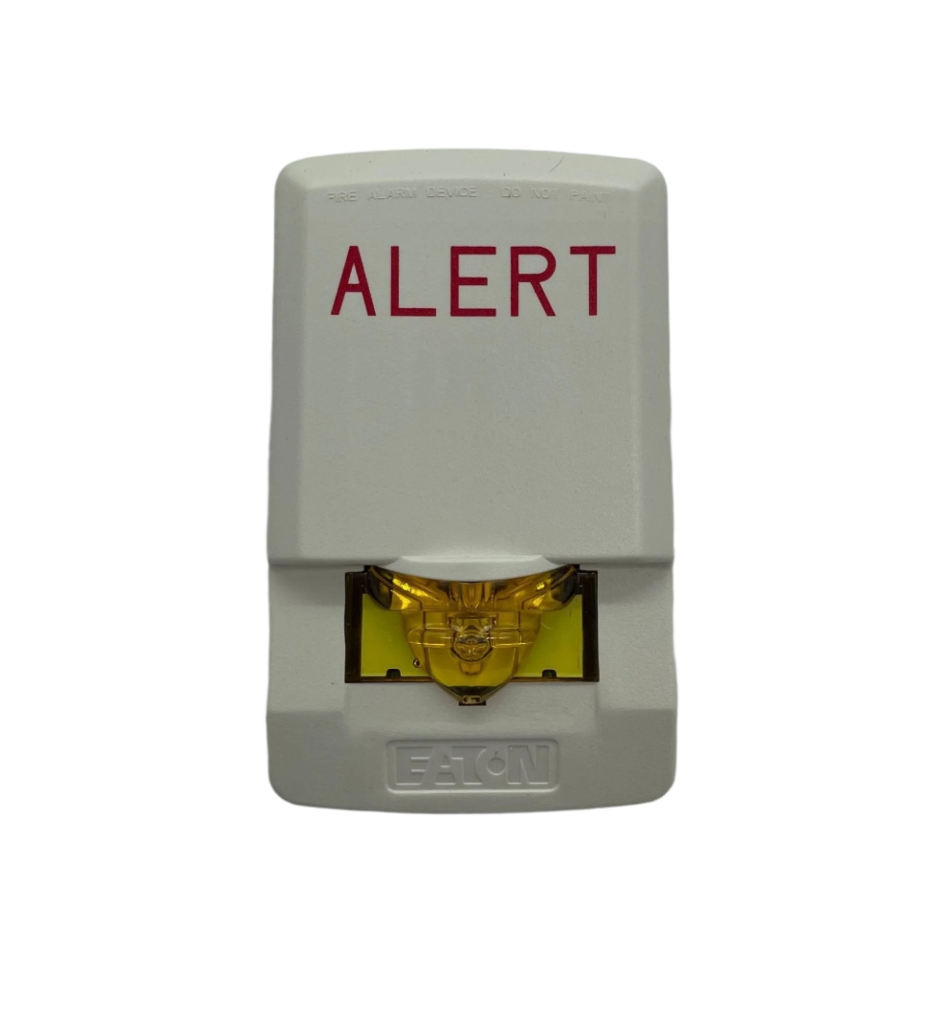 Eaton Wheelock Exceder LED3 Strobe light with red lens and mounting bracket for emergency warning and signaling.