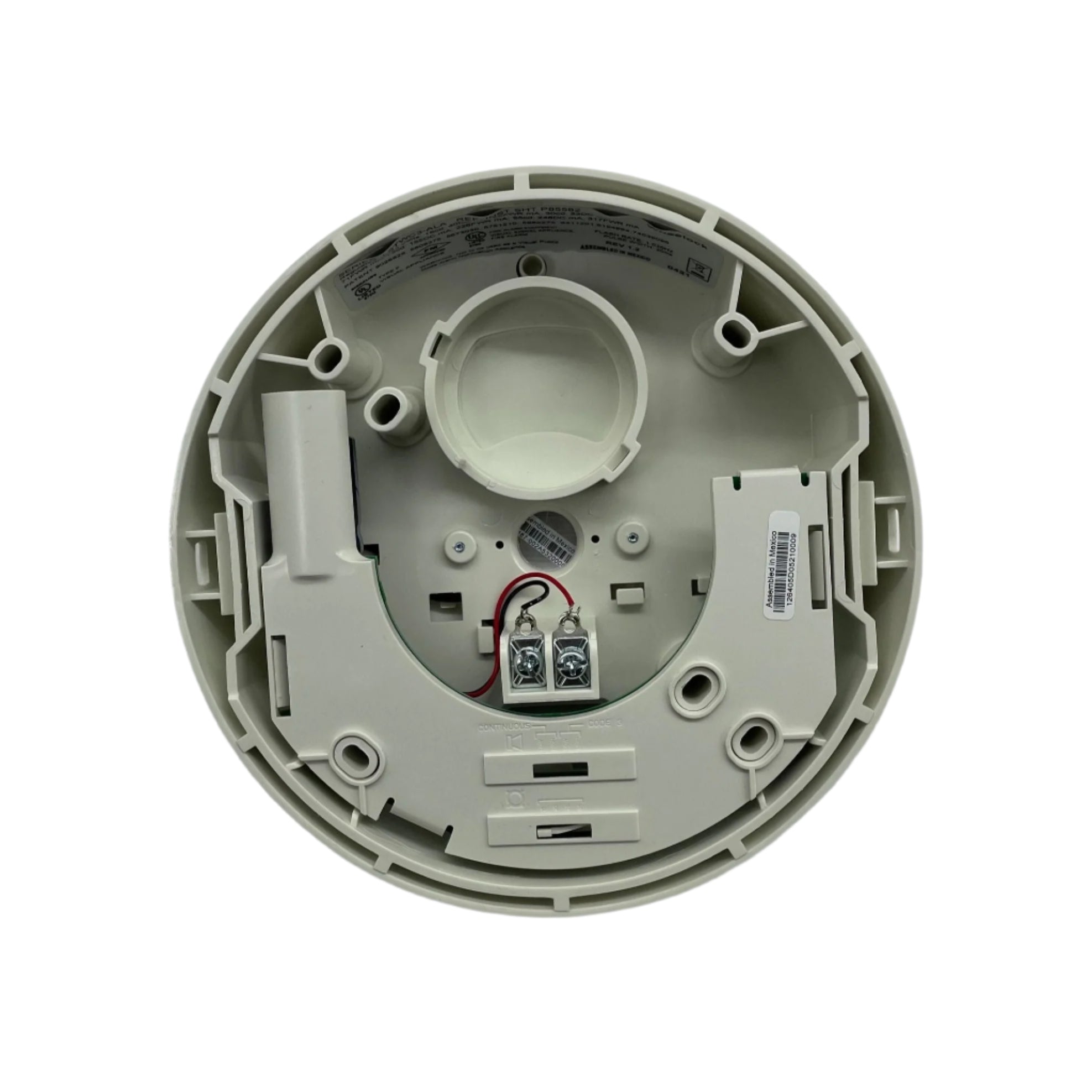 Eaton Wheelock Exceder LED3 Strobe light with red lens and mounting hardware for emergency signaling and alerting.