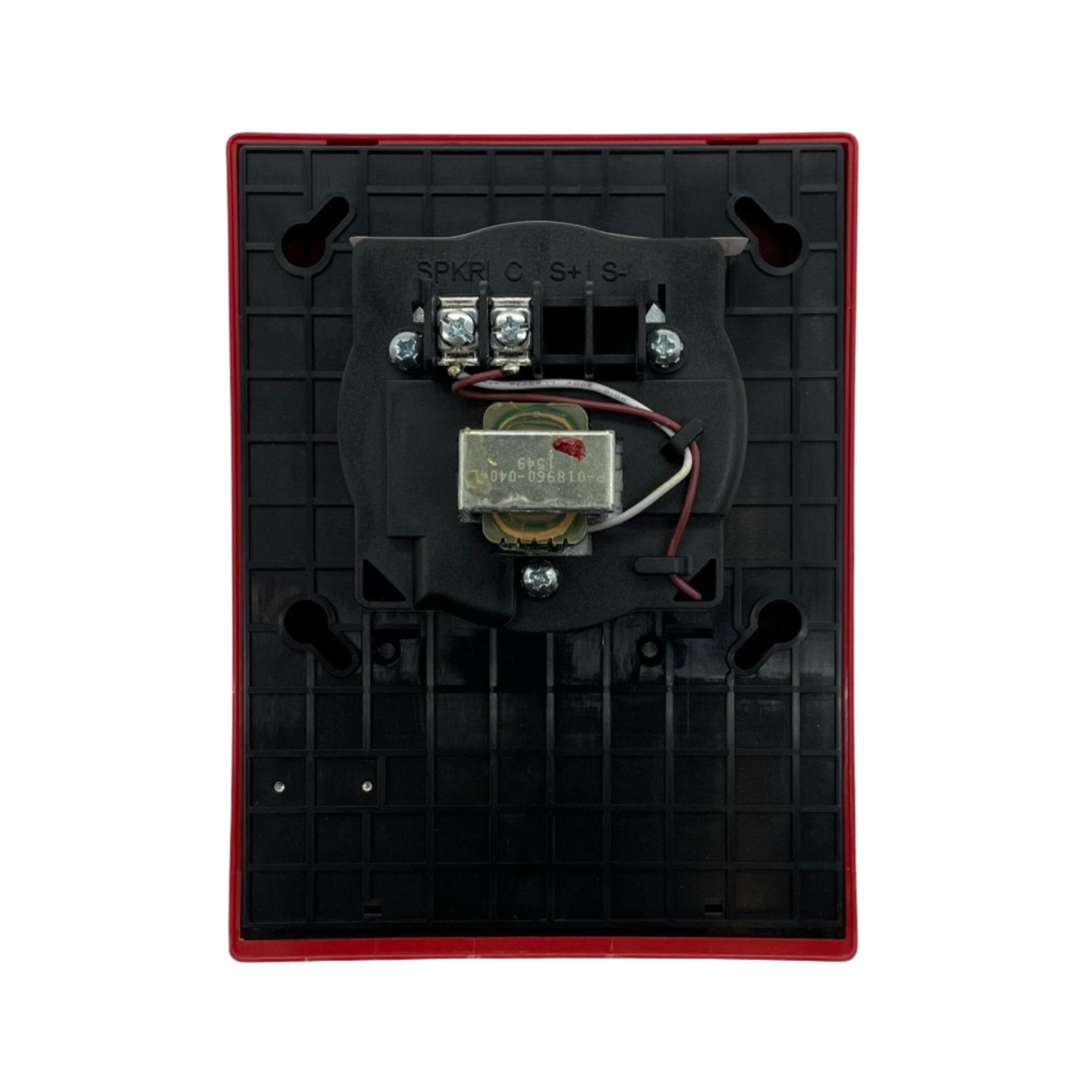 Edwards G4RF-S7 70V speaker mounted on wall, black enclosure, designed for commercial audio installation