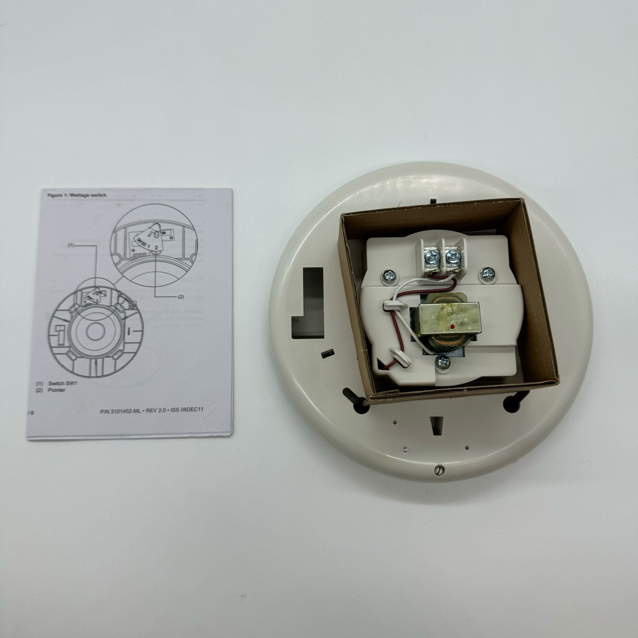 Edwards GCWA-S7 GC Ceiling 70V Speaker mounted in ceiling for public address or background sound system.
