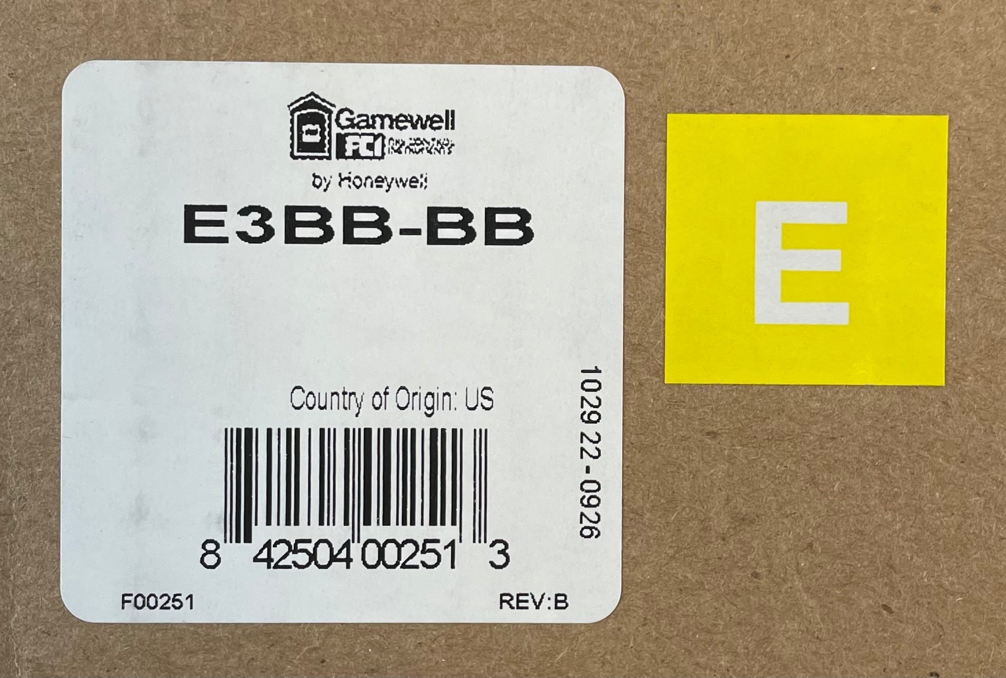 Gamewell-FCI E3BB-BB enclosure cabinet in LOC “B” size, durable metal fire alarm control panel housing, black finish.