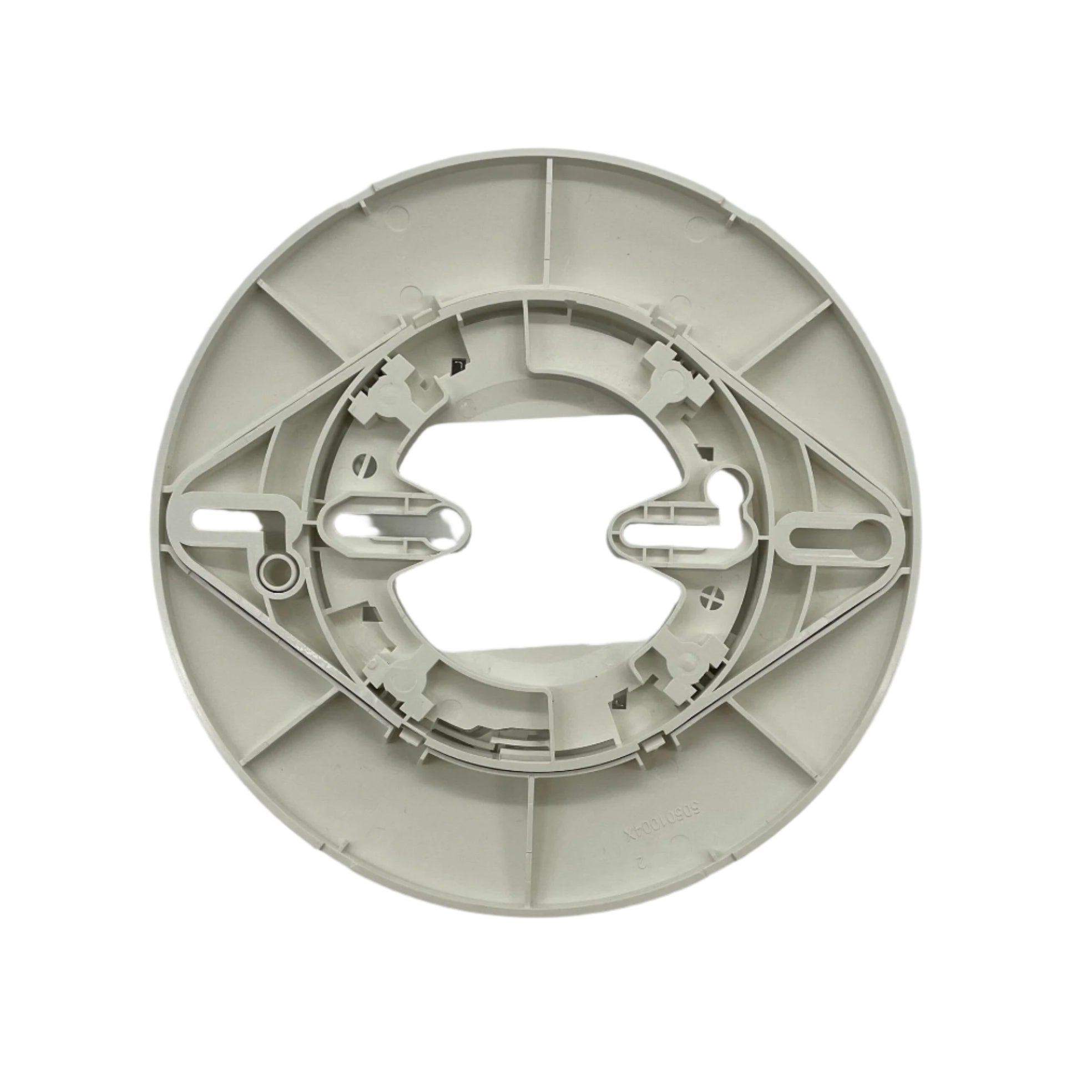 Potter PAD300-6DB 6-inch detector base for alarm systems, shown with mounting holes and textured surface.