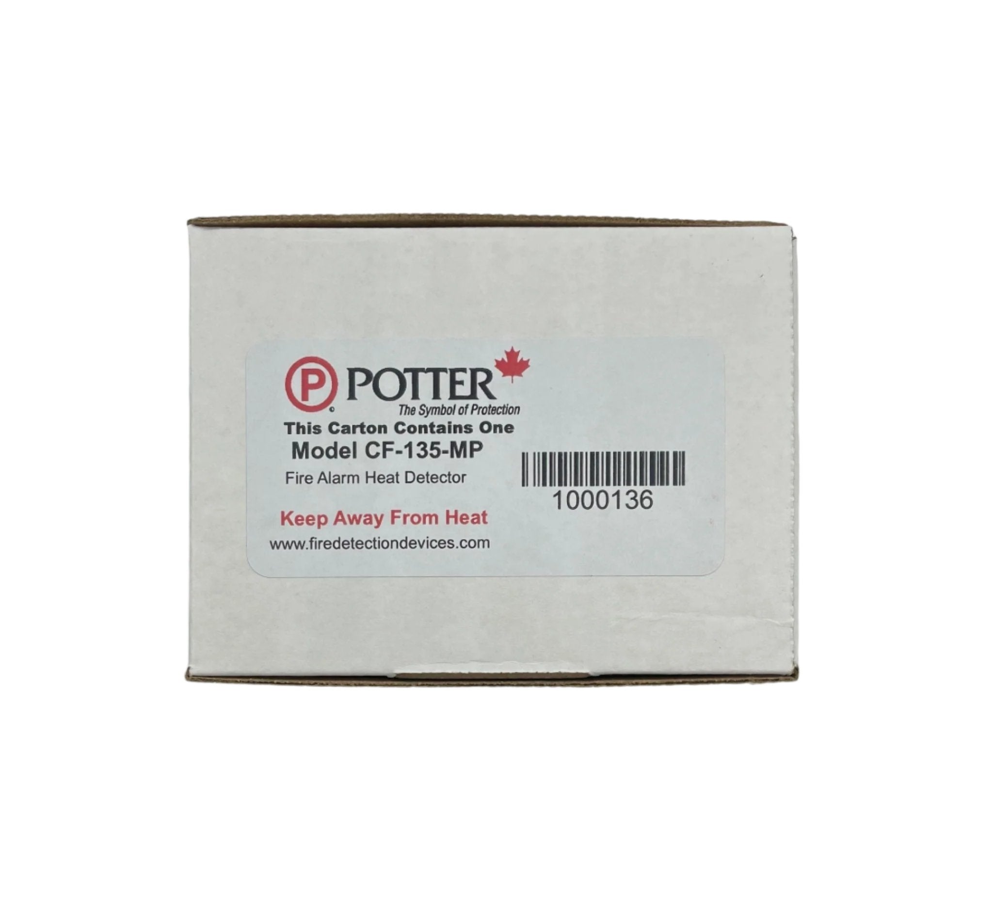 Potter CF-135-MP 135F sealed heat detector with a compact, white sensor for fire detection in safety systems.