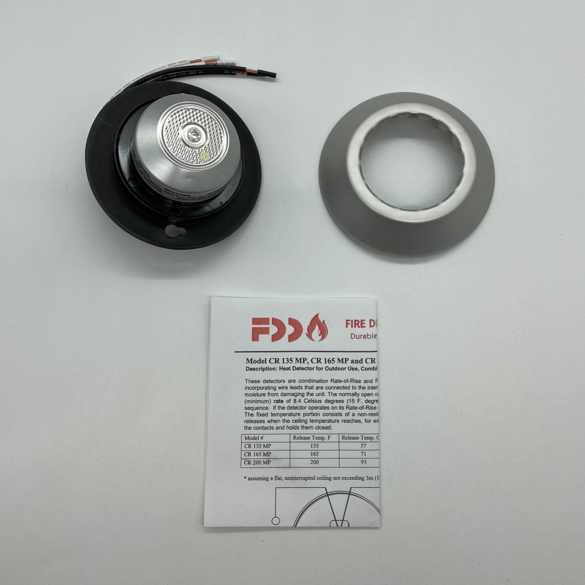 Potter CR-200MP Thermoflex MP Series dual-action heat detector mounted on ceiling, designed for fire and heat detection.