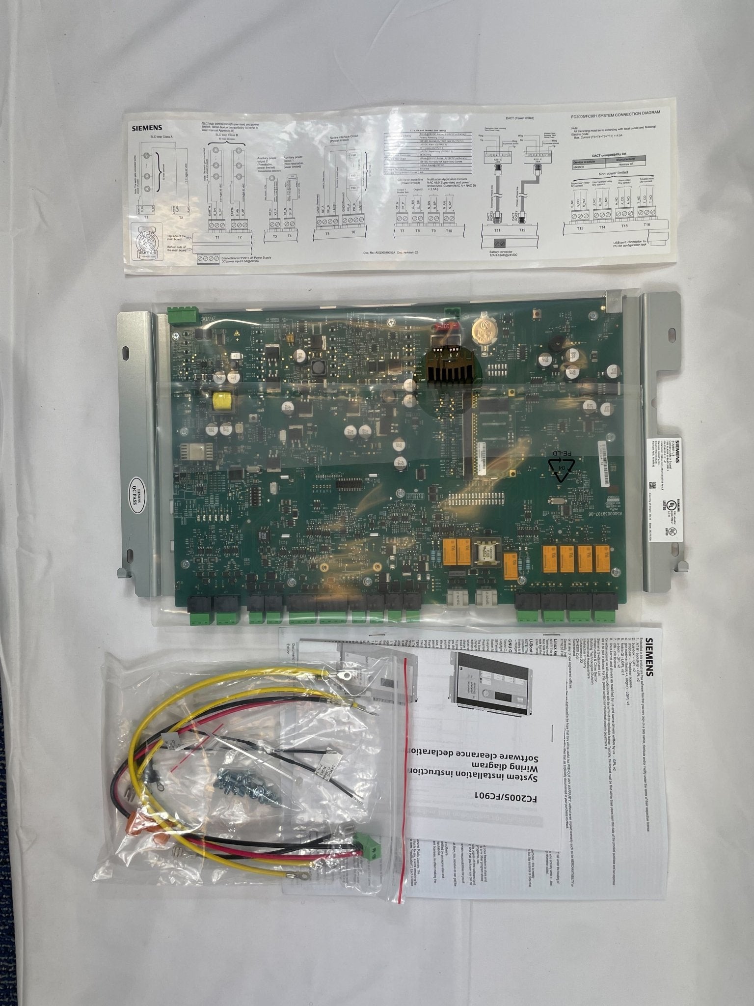 Siemens FC901-U3 50-point electronic fire alarm kit main board with 170W power supply, used for fire detection systems.