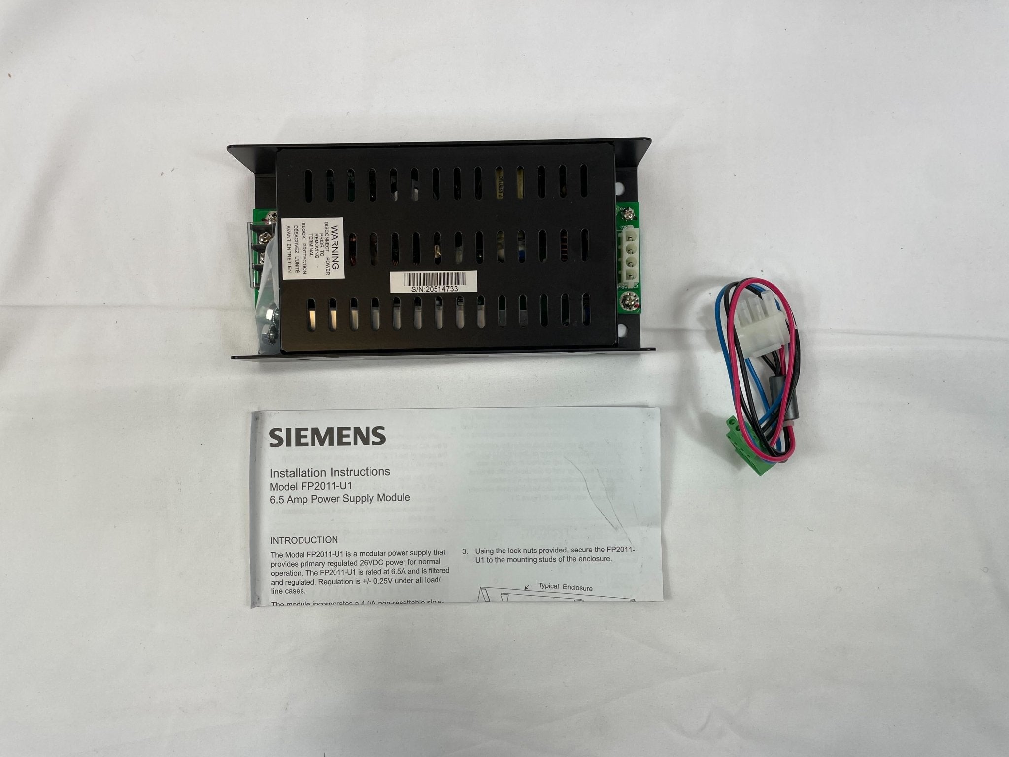 Siemens FC901-U3 50-point electronic fire alarm kit main board with 170W power supply, used in Siemens fire alarm systems.