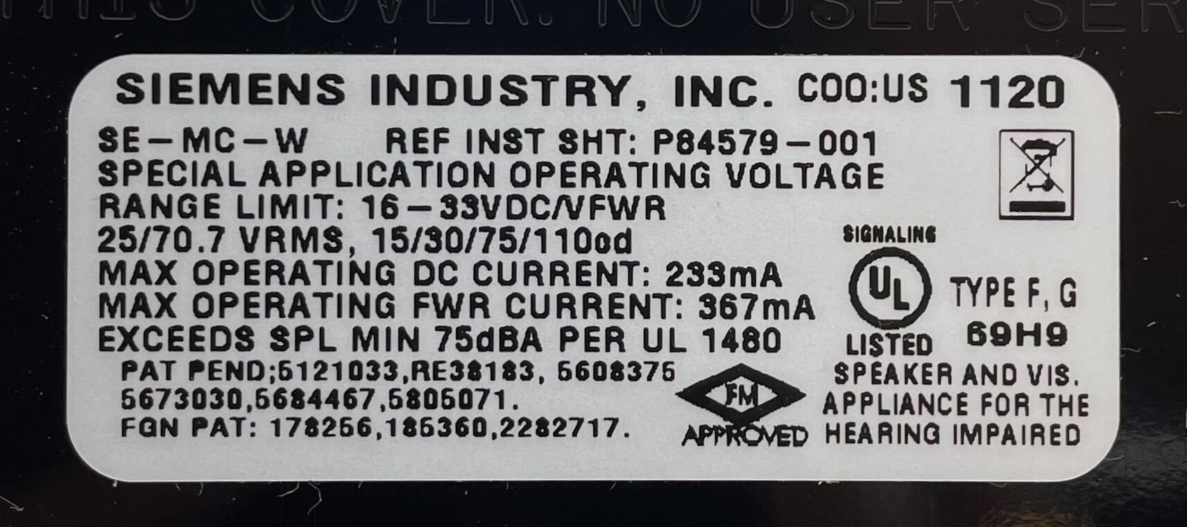 Siemens SE-MC-W Multi-Candela Speaker Strobe - The Fire Alarm Supplier
