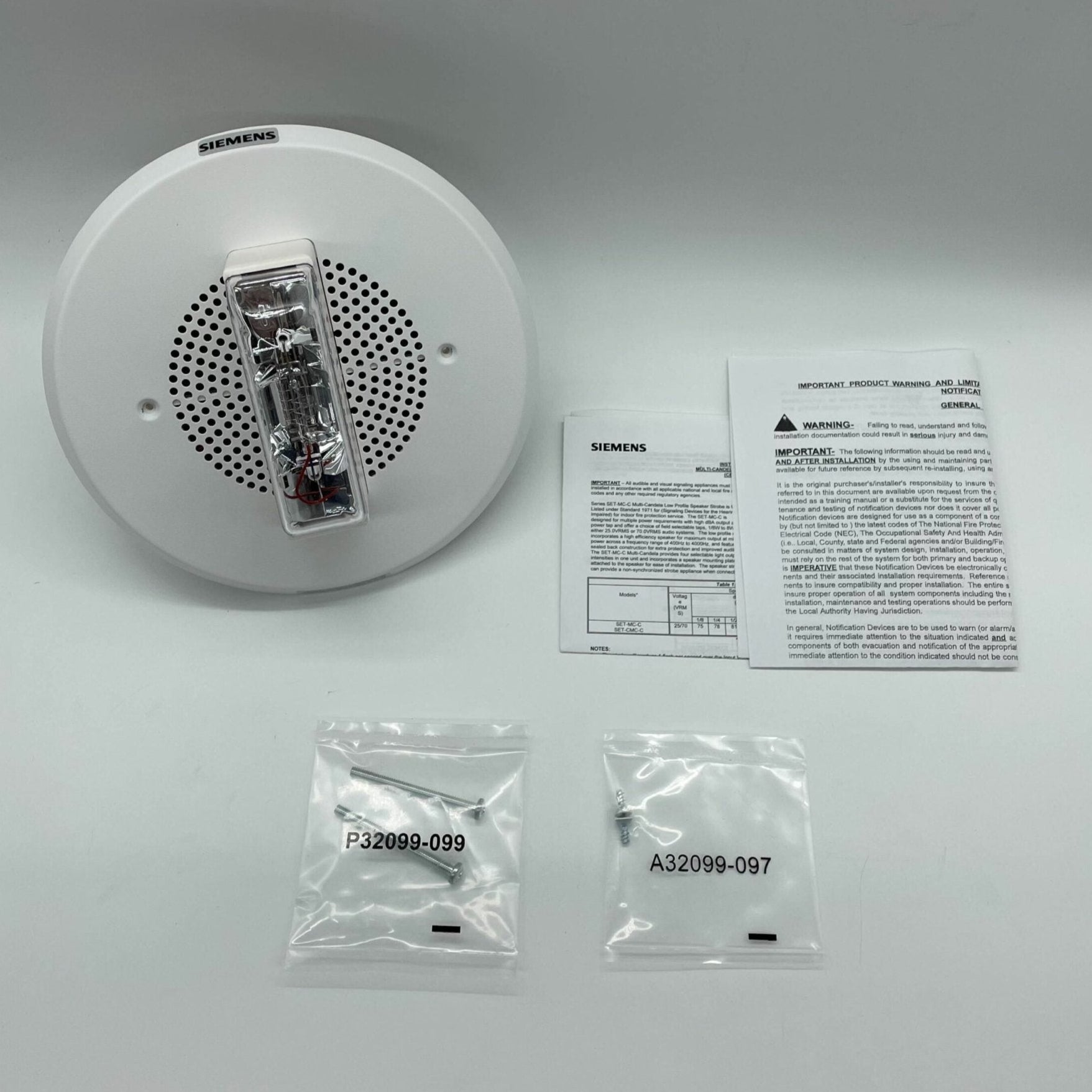Siemens SET-MC-CW Speaker Strobe For Ceiling - The Fire Alarm Supplier