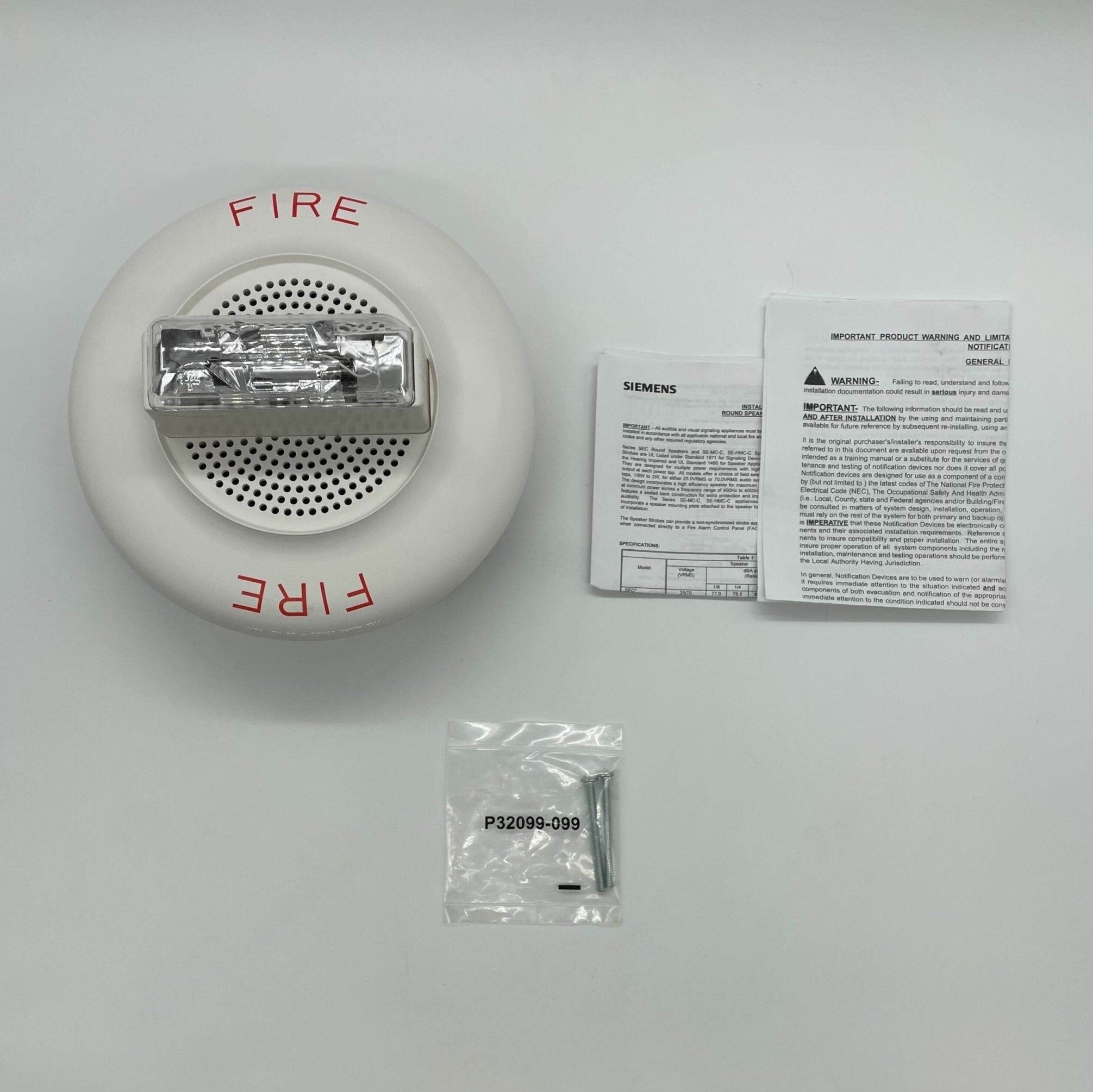 Siemens SE-HMC-CW ceiling speaker with multi-candela white finish, mounted on ceiling, designed for audio distribution in commercial spaces