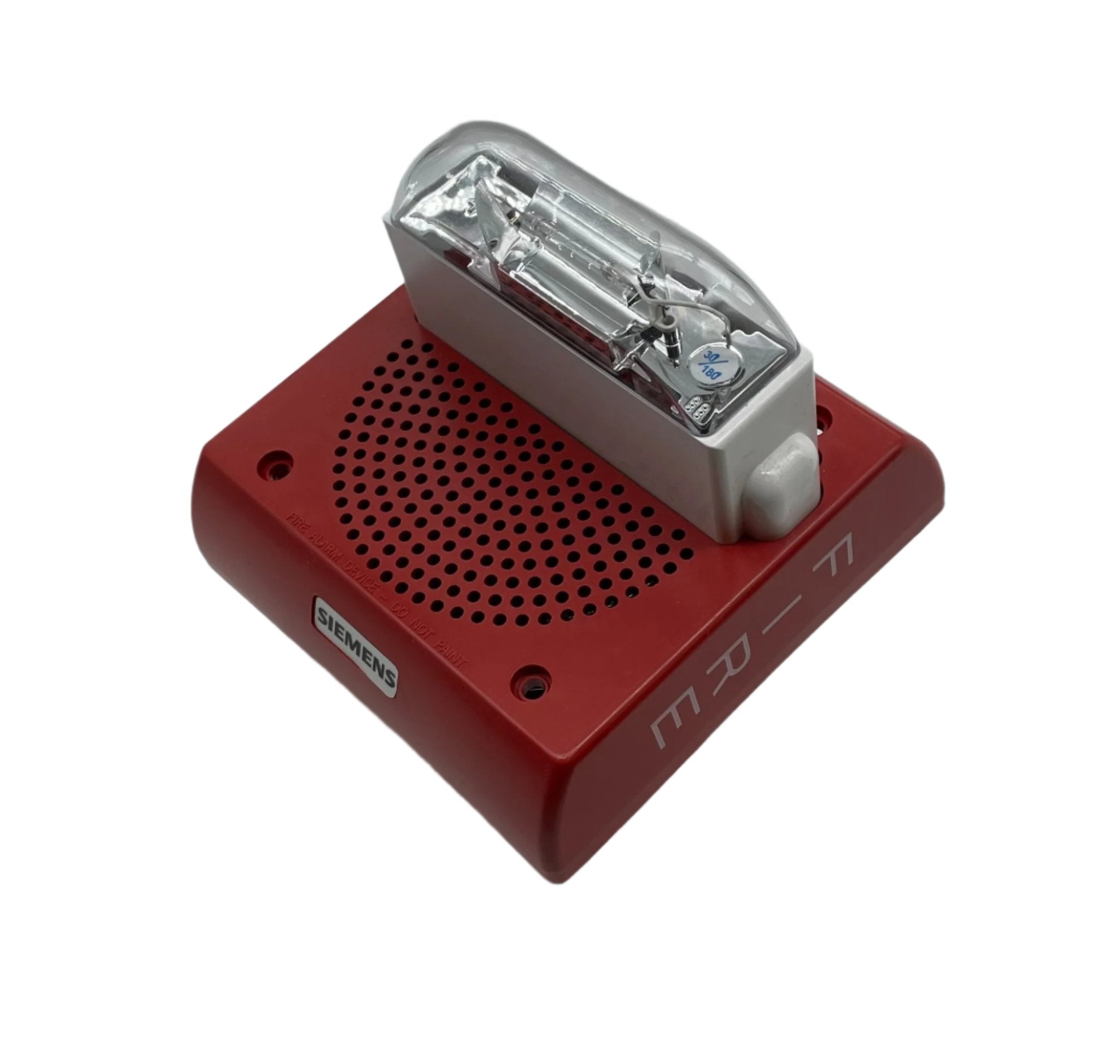 Siemens SET-S17-R-WP strobe light, white industrial warning strobe with durable housing, designed for safety and signaling applications.