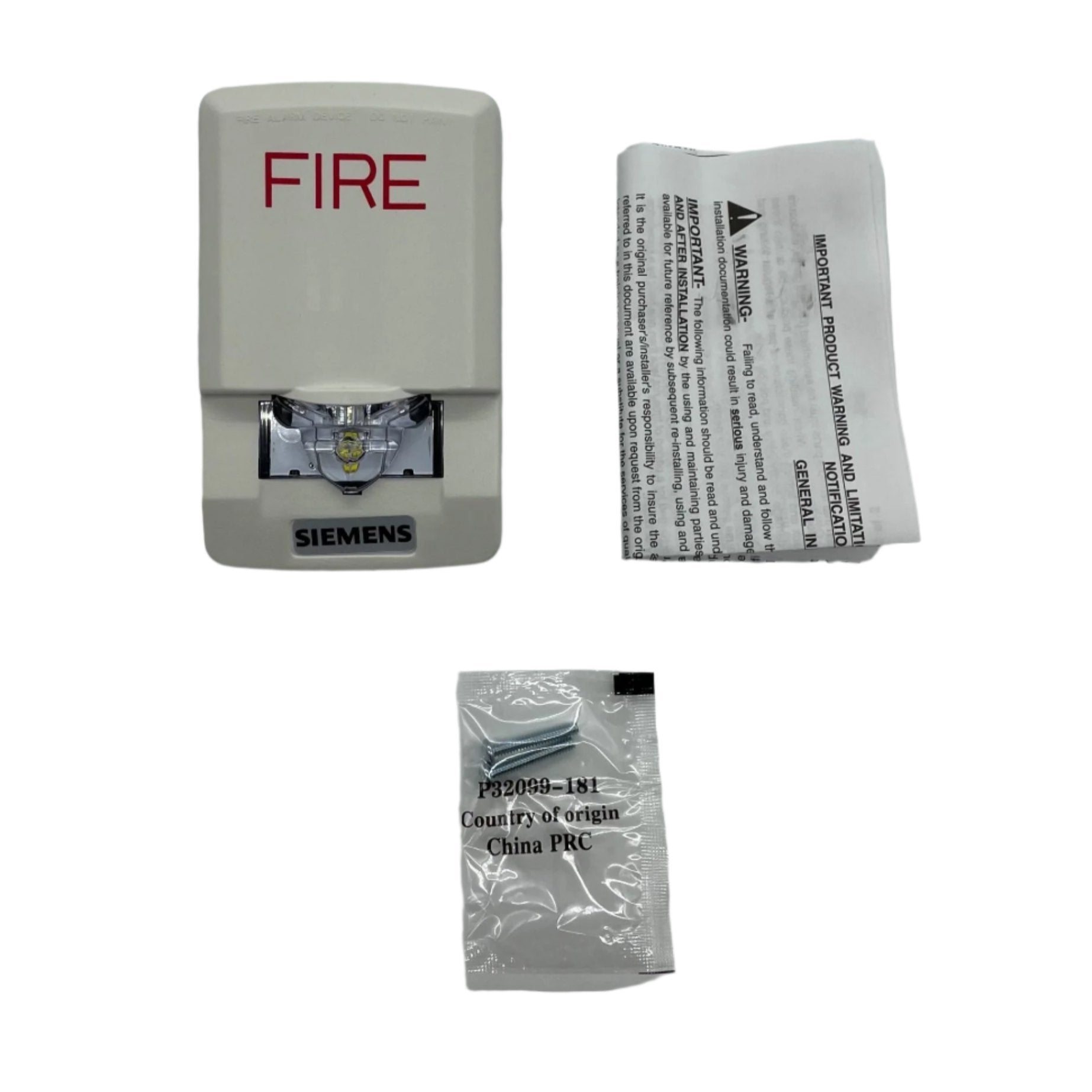 Siemens SLSWW-F strobe light with bright flashing light and sturdy mounting for emergency or signaling applications.