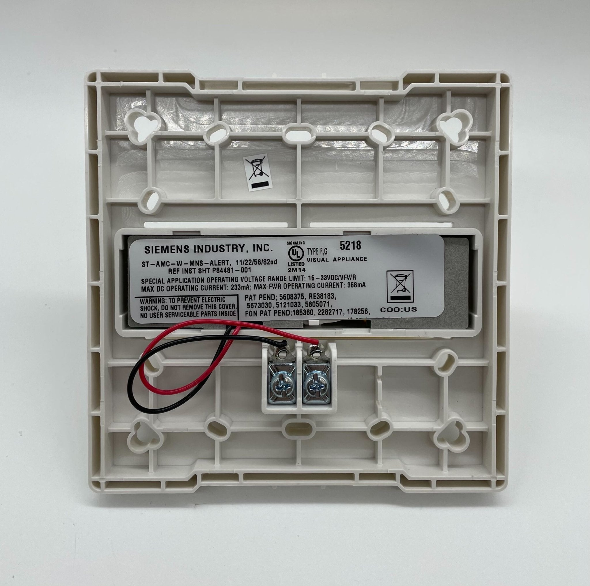 Siemens Strobes alarm device with warning light, white housing, for emergency alert signaling
