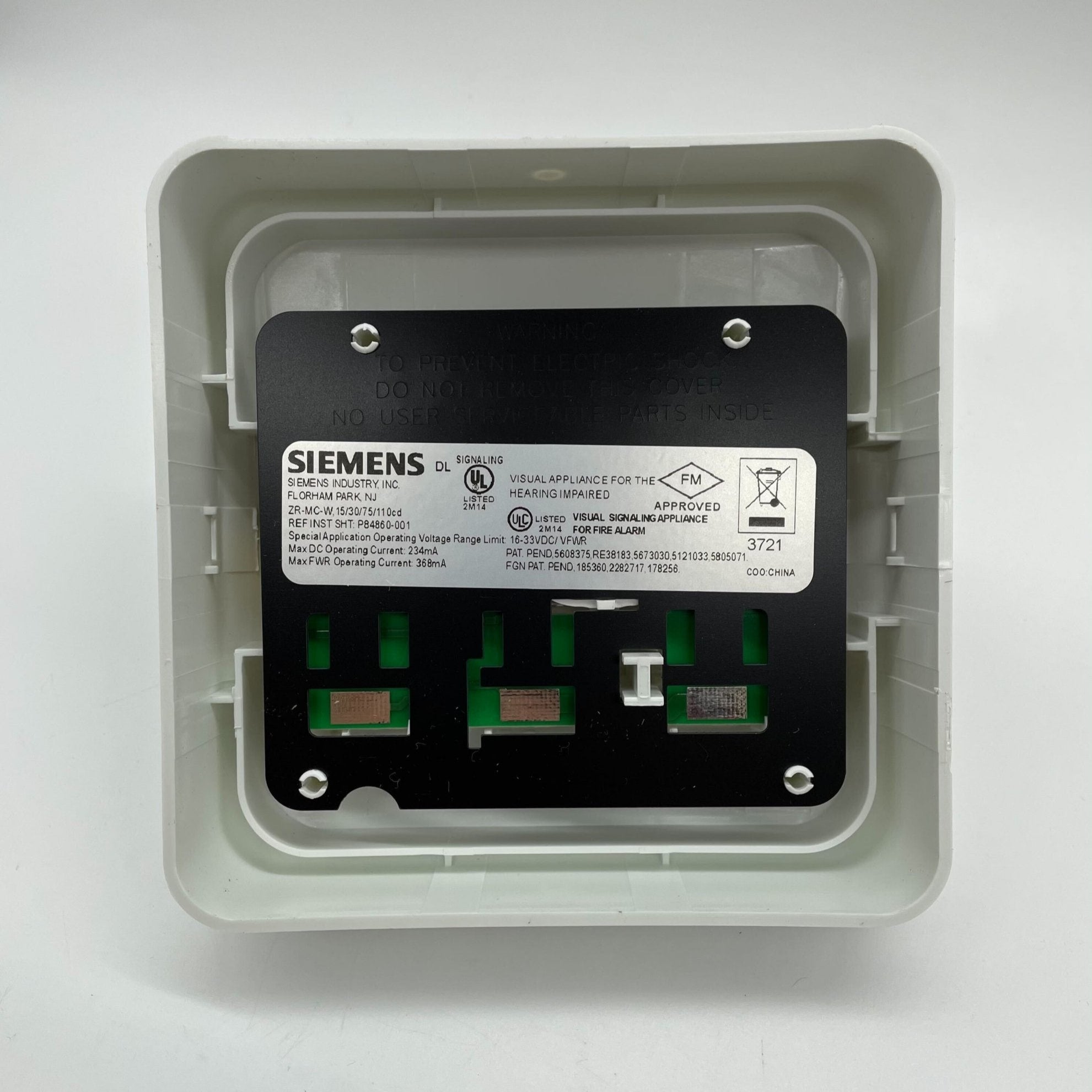 Siemens ZR-MC-W Z Strobe multi-candela warning strobe light with adjustable brightness settings, designed for safety and signaling.