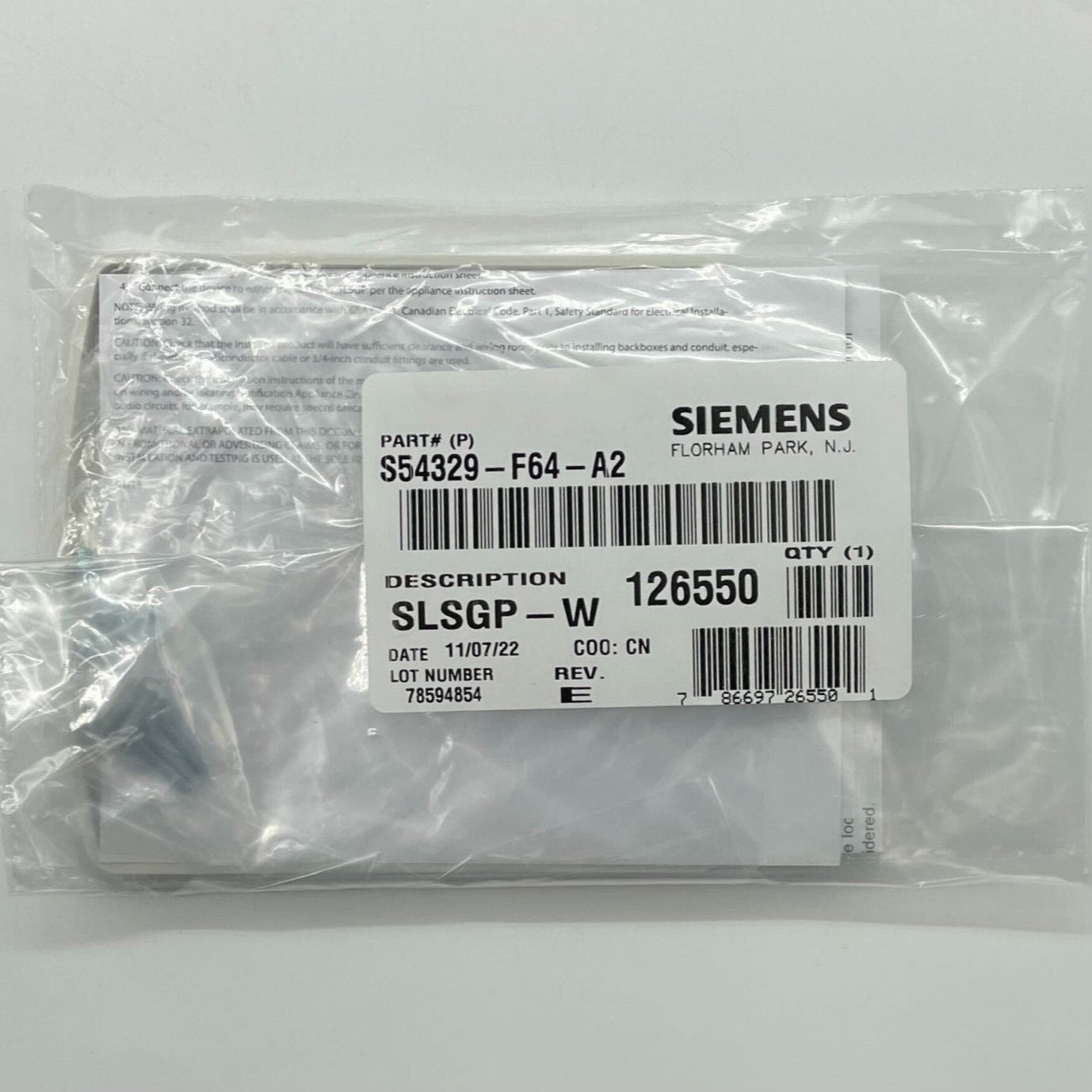 Siemens SLSGP-W - The Fire Alarm Supplier
