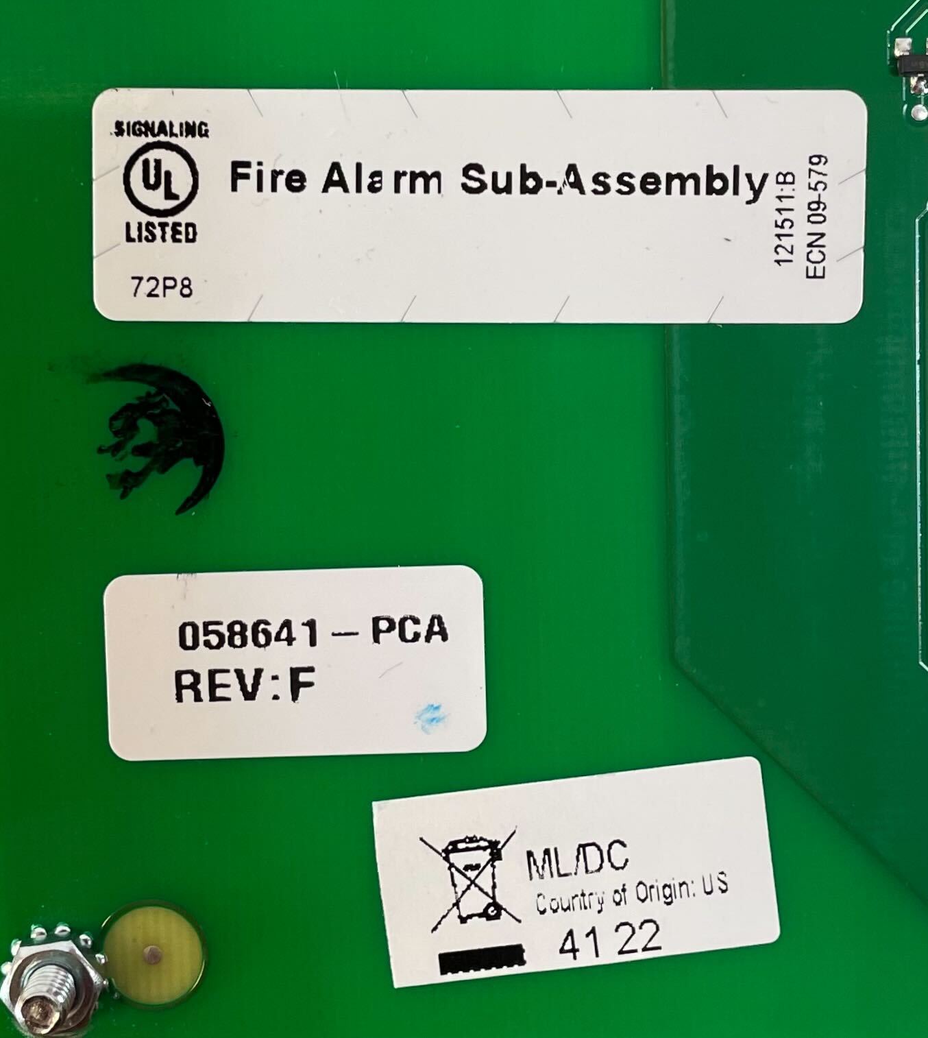 Silent Knight 6808 fire alarm control panel with 198-point capacity, shown with front view and control interface.