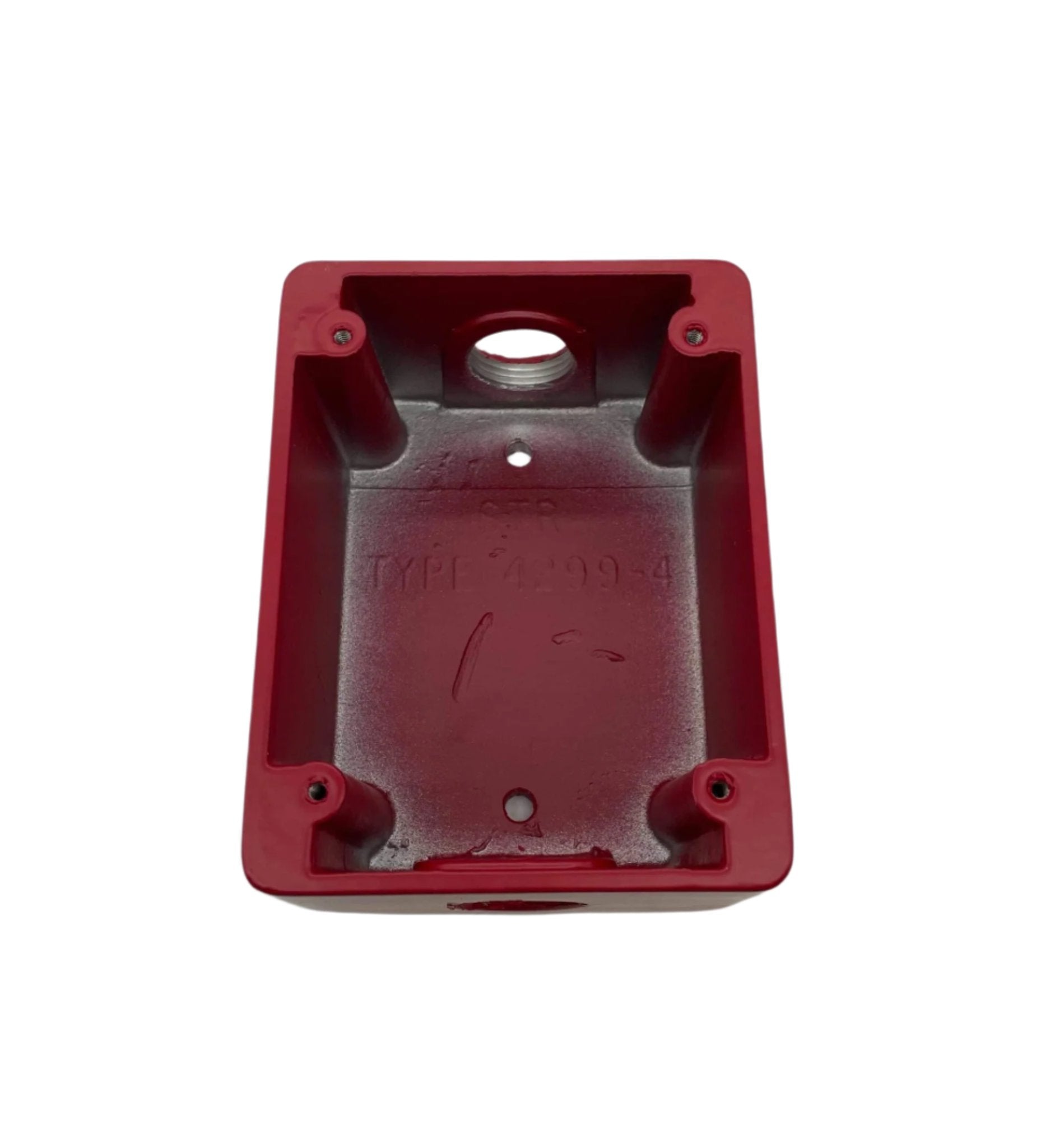 Simplex 2975-9022 Cast Aluminum Surface Mount Box, Red - The Fire