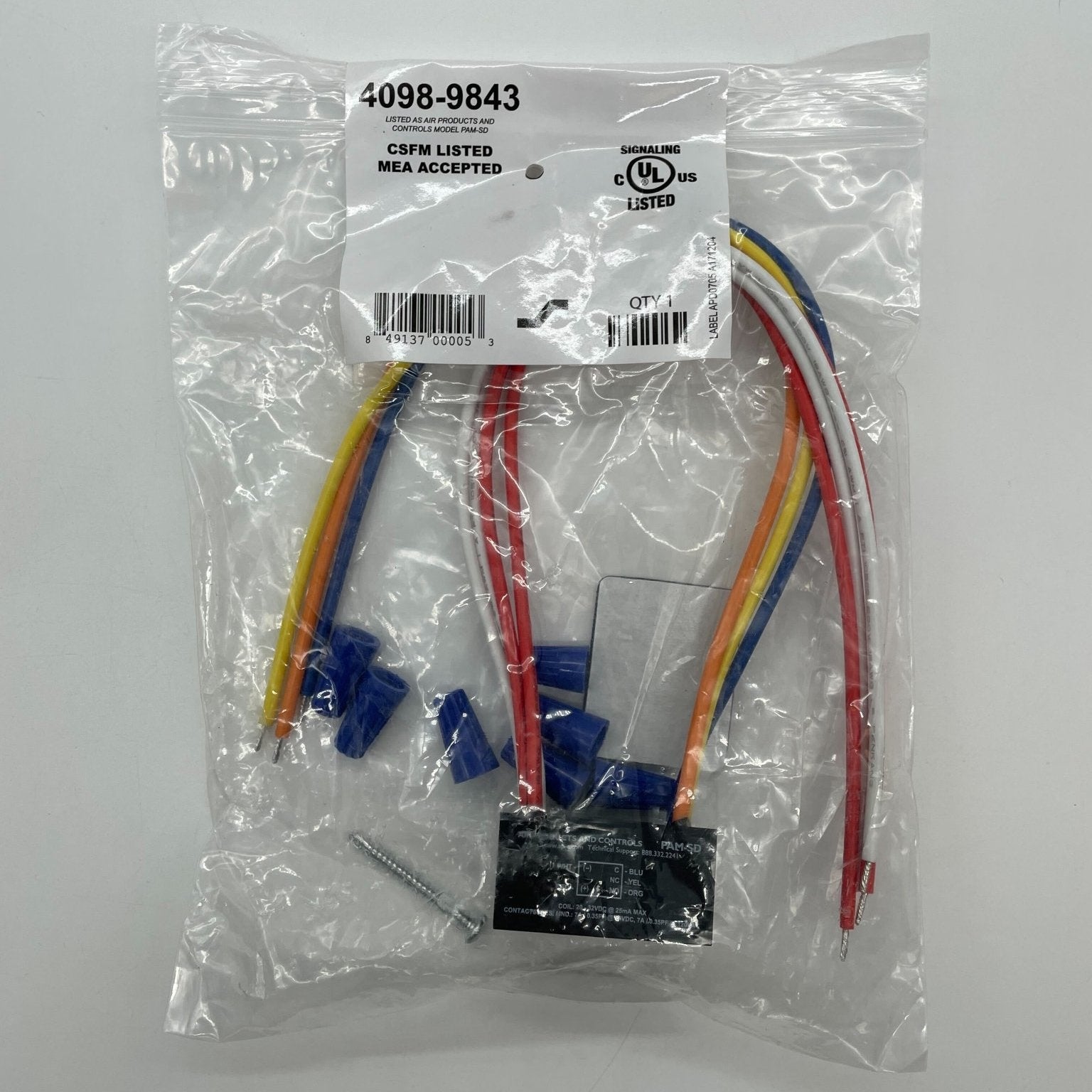 Simplex 4098-9843 Relay Form C SPDT fire alarm switch for fire alarm systems, with visible relay contacts and wiring terminals.