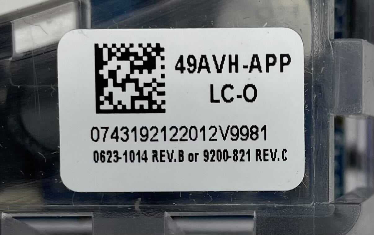 Simplex 49AVH-APPLC-O fire alarm device installed on ceiling, part of Simplex fire alarm system for safety and notification.