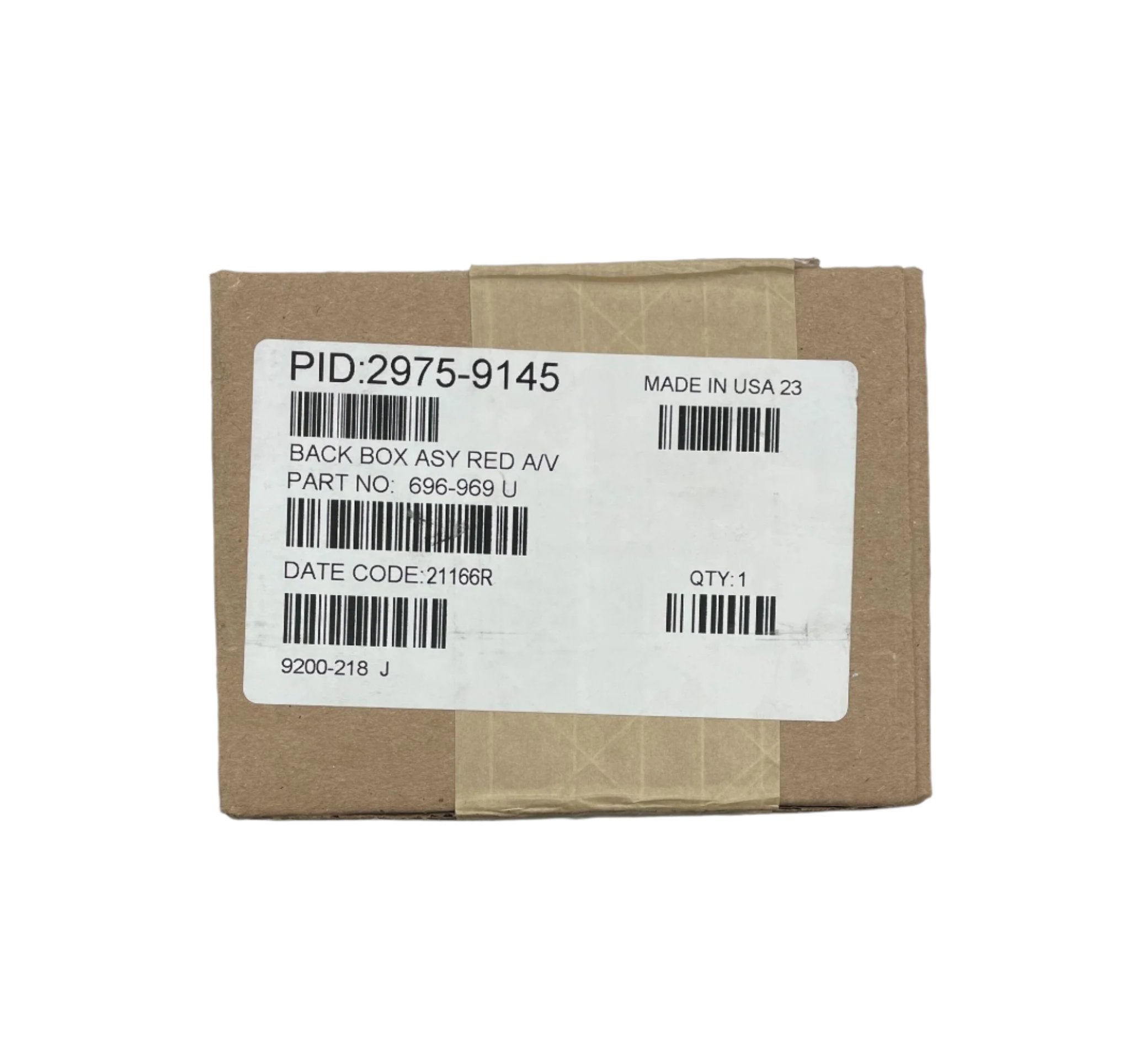 Red Simplex 2975-9145 mounting box for electrical installations, durable plastic enclosure with secure mounting features.