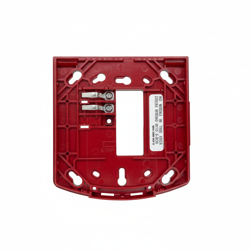 Simplex 49MP-AVVOWR mounting plate wall mount in red, with a durable metal design for secure installation.