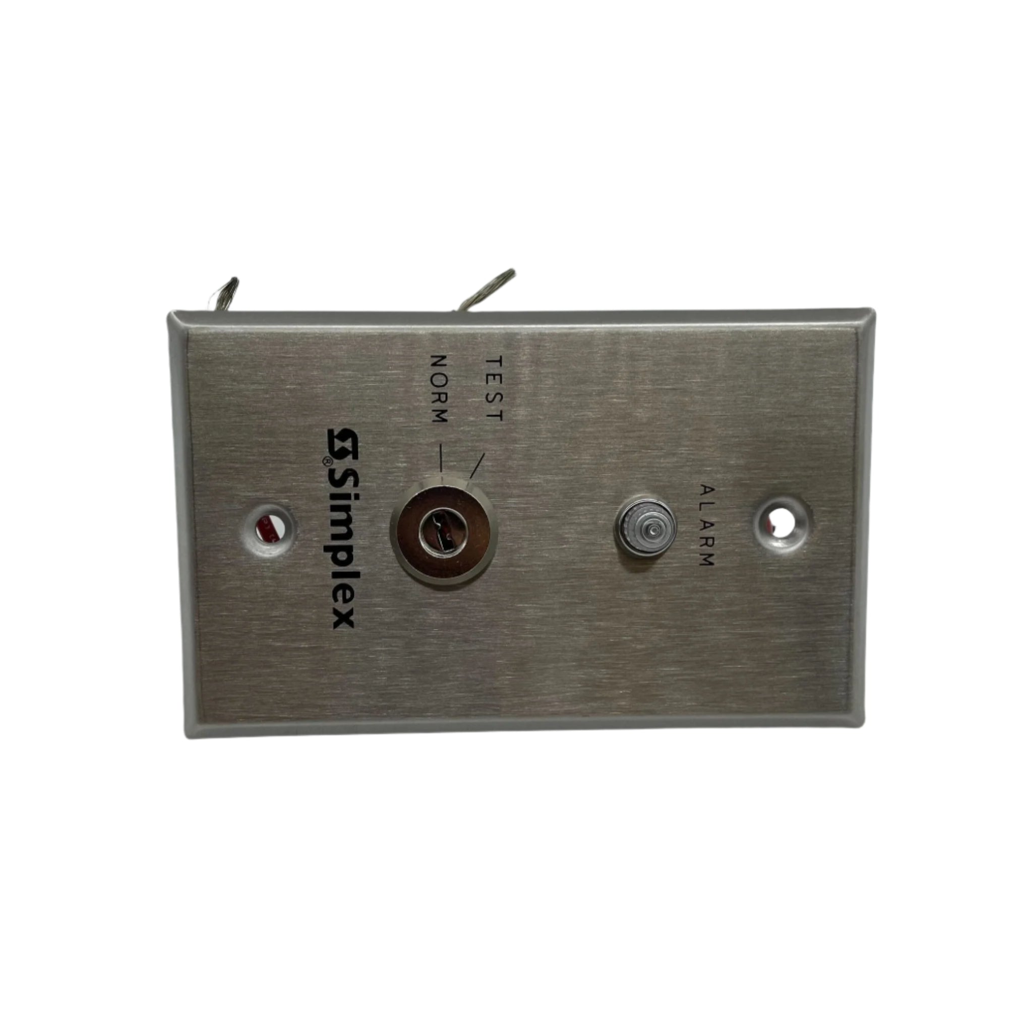 Simplex 4098-9834 remote test station with keyswitch, used for security and alarm system testing.