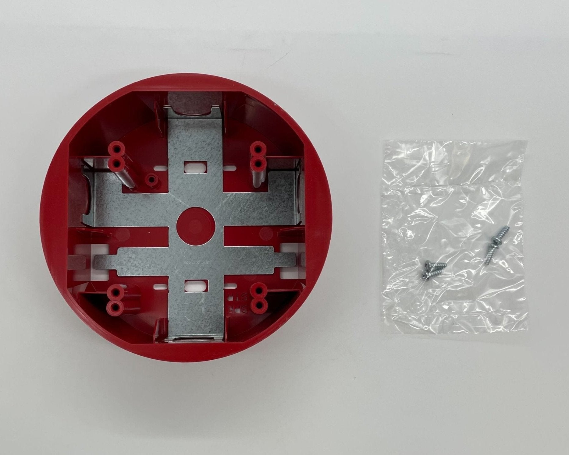 Surface mount back box by System Sensor, model SBBCR, designed for secure installation and easy access in fire alarm systems.