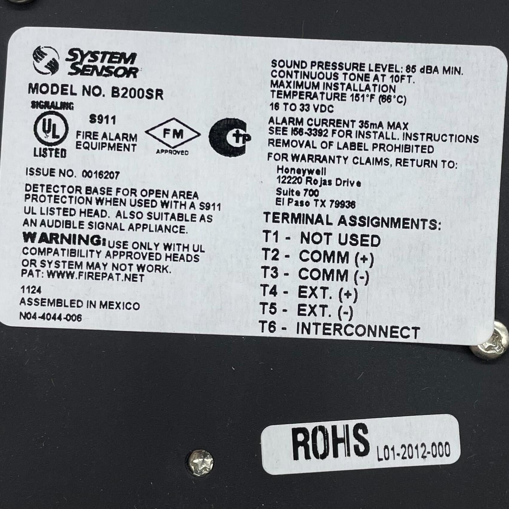 System Sensor B200SR - The Fire Alarm Supplier