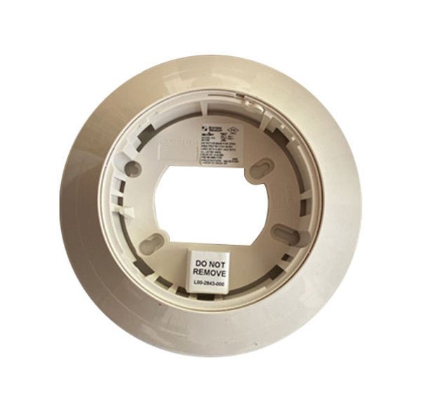 System Sensor B210W Swift Wireless Detector Base mounted on a ceiling, designed for easy installation in security systems.