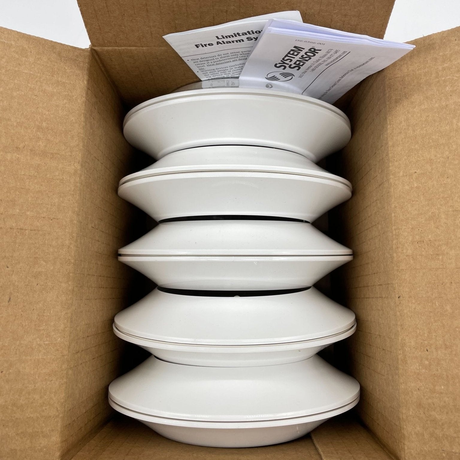 System Sensor B300-6-BP base, bulk pack of 10 units, for fire alarm systems, shown in the product image.