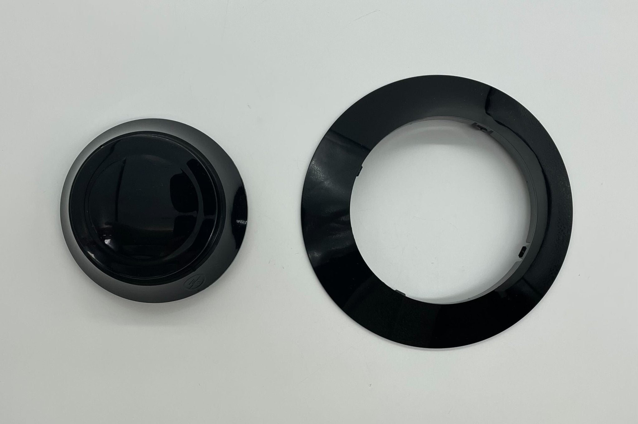 Set of 10 System Sensor CK300-BL covers, durable plastic covers for fire alarm and detector systems, black color.