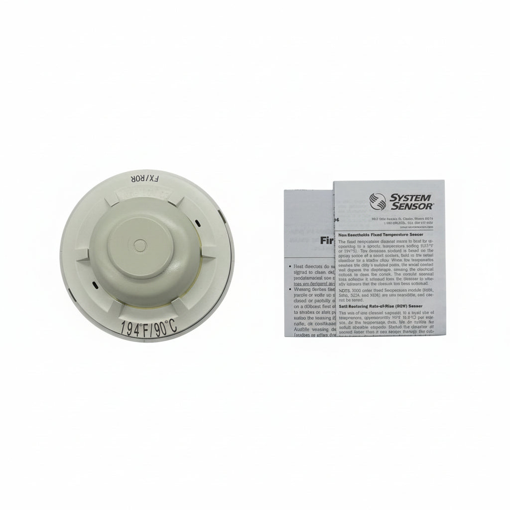 System Sensor 5622 dual-circuit mechanical heat detector with metal mounting base and wiring terminals for fire safety.