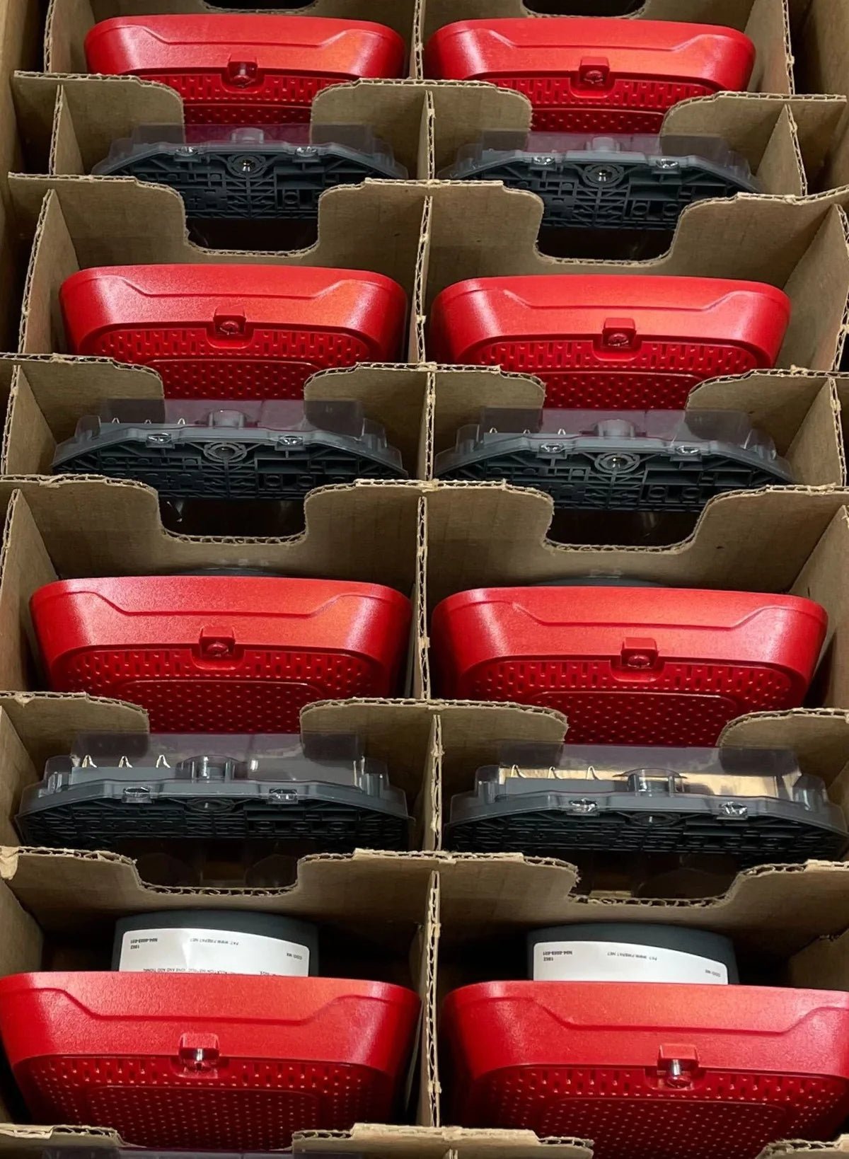 System Sensor SPRL-BP10 bulk pack with 10 speaker strobe units, designed for fire alarm notification and signaling.