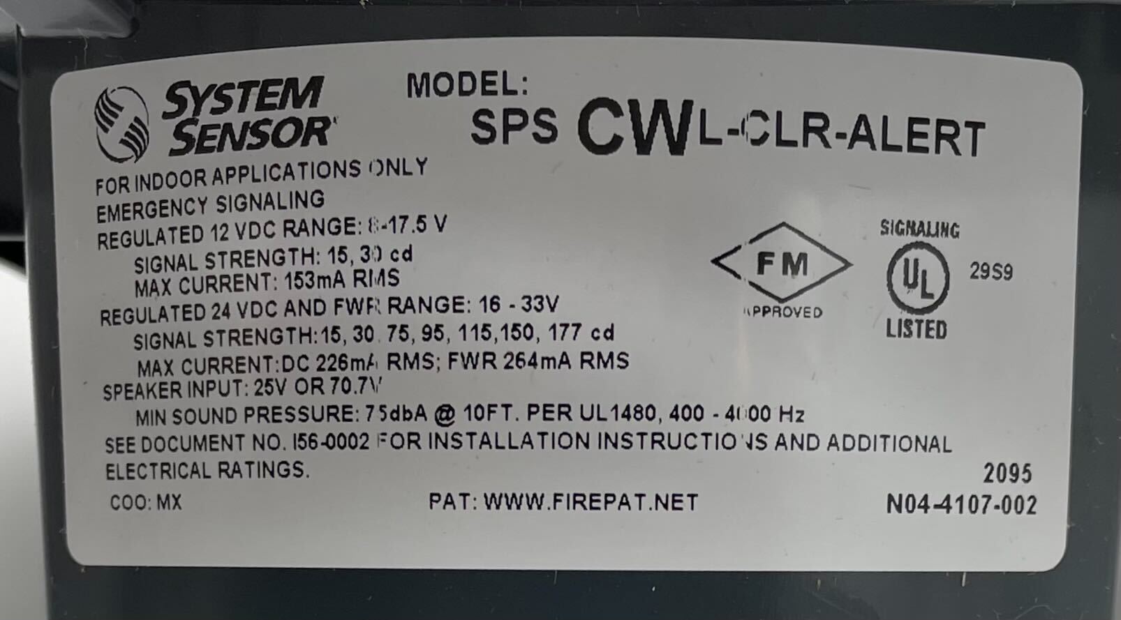 System Sensor SPSCWL-CLR-ALERT - The Fire Alarm Supplier