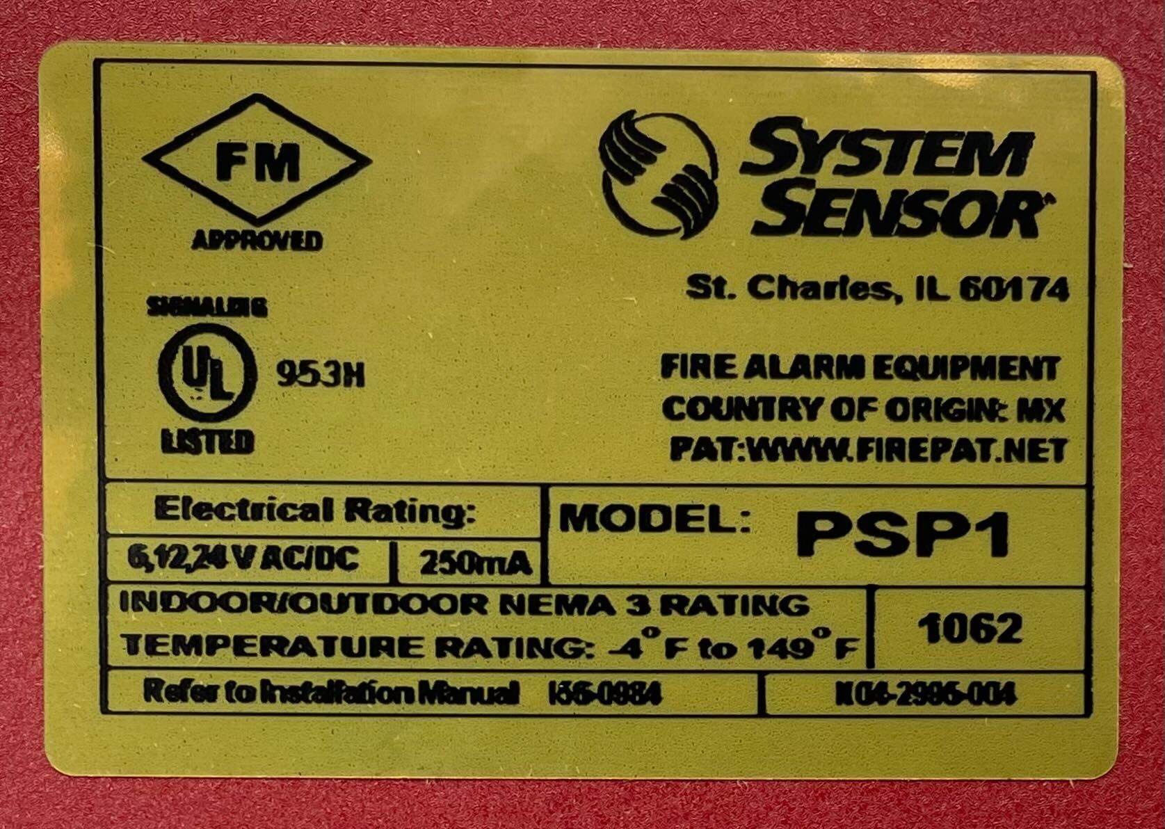 System Sensor PSP1 Supervisory Switch - The Fire Alarm Supplier