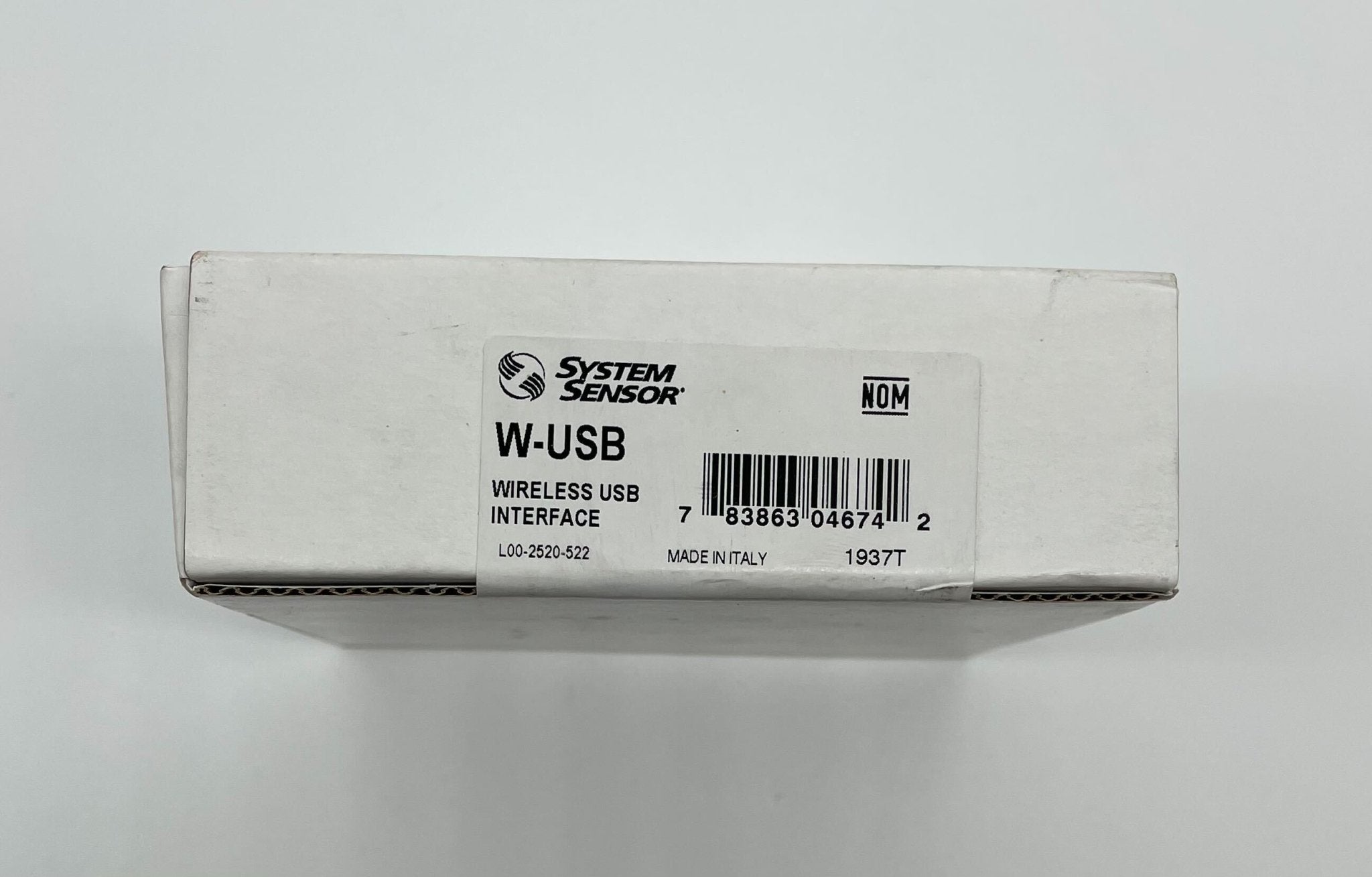 System Sensor W-USB software interface connected via USB port, used for configuring and managing fire alarm systems.