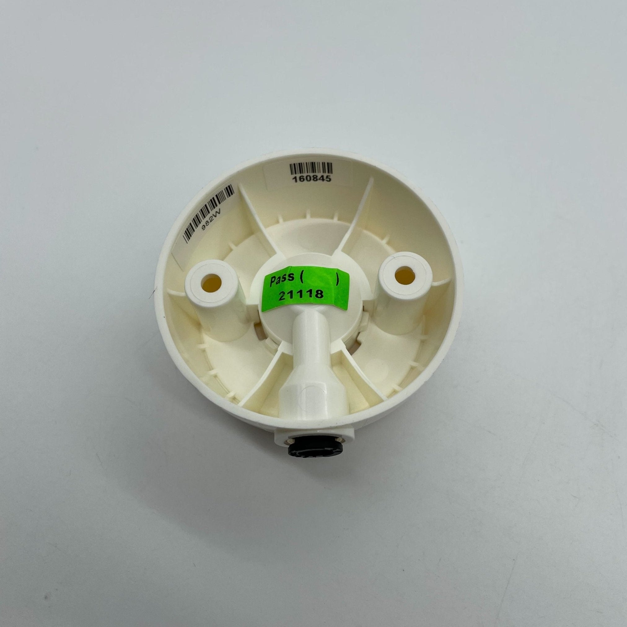 Vesda by Xtralis VESDA VSP-982-W surface mount white sampling point for smoke detection, 6mm size, installed on ceiling.