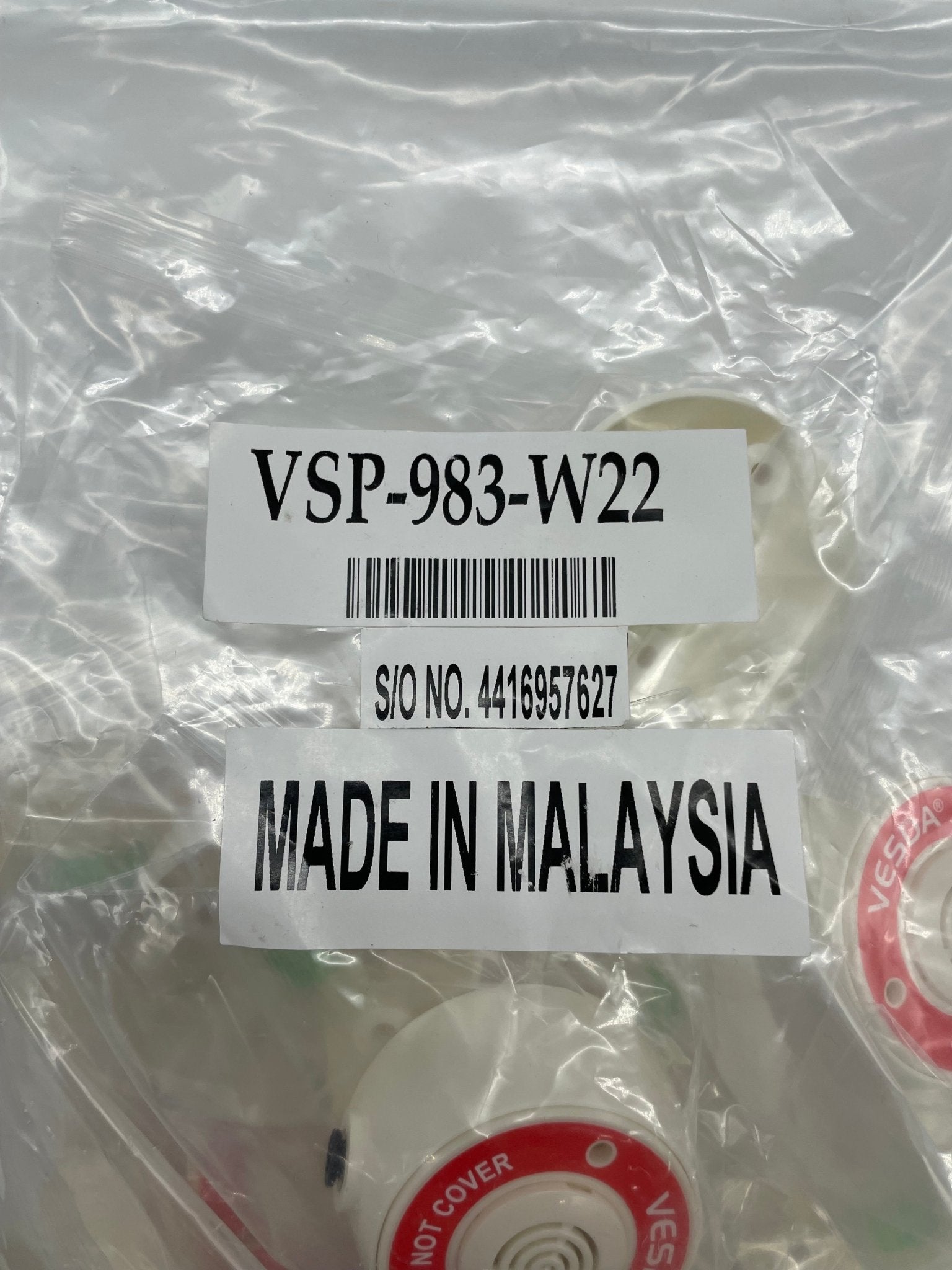 Set of 22 Vesda VSP-983-W22 4mm surface mount white sampling points for air sampling systems by Xtralis.