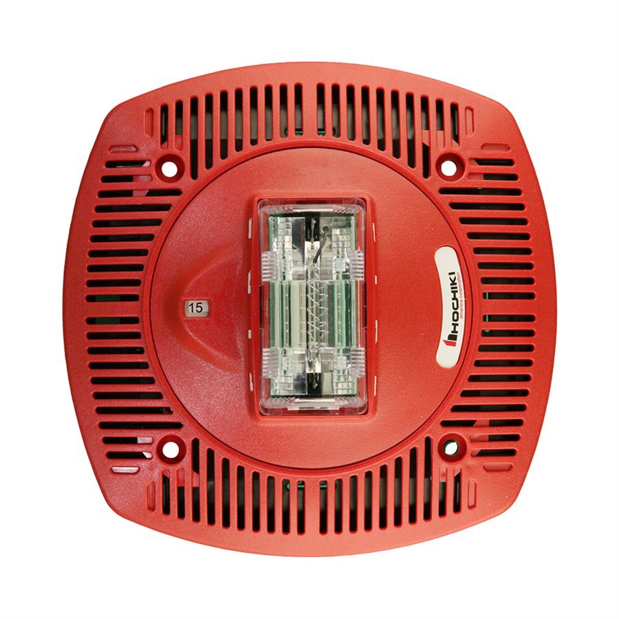 Hochiki 0500-06280 HSSPK24CLPR Ceiling Mount Speaker/strobe 24VDC 15/30/75/95/115 CD Red
