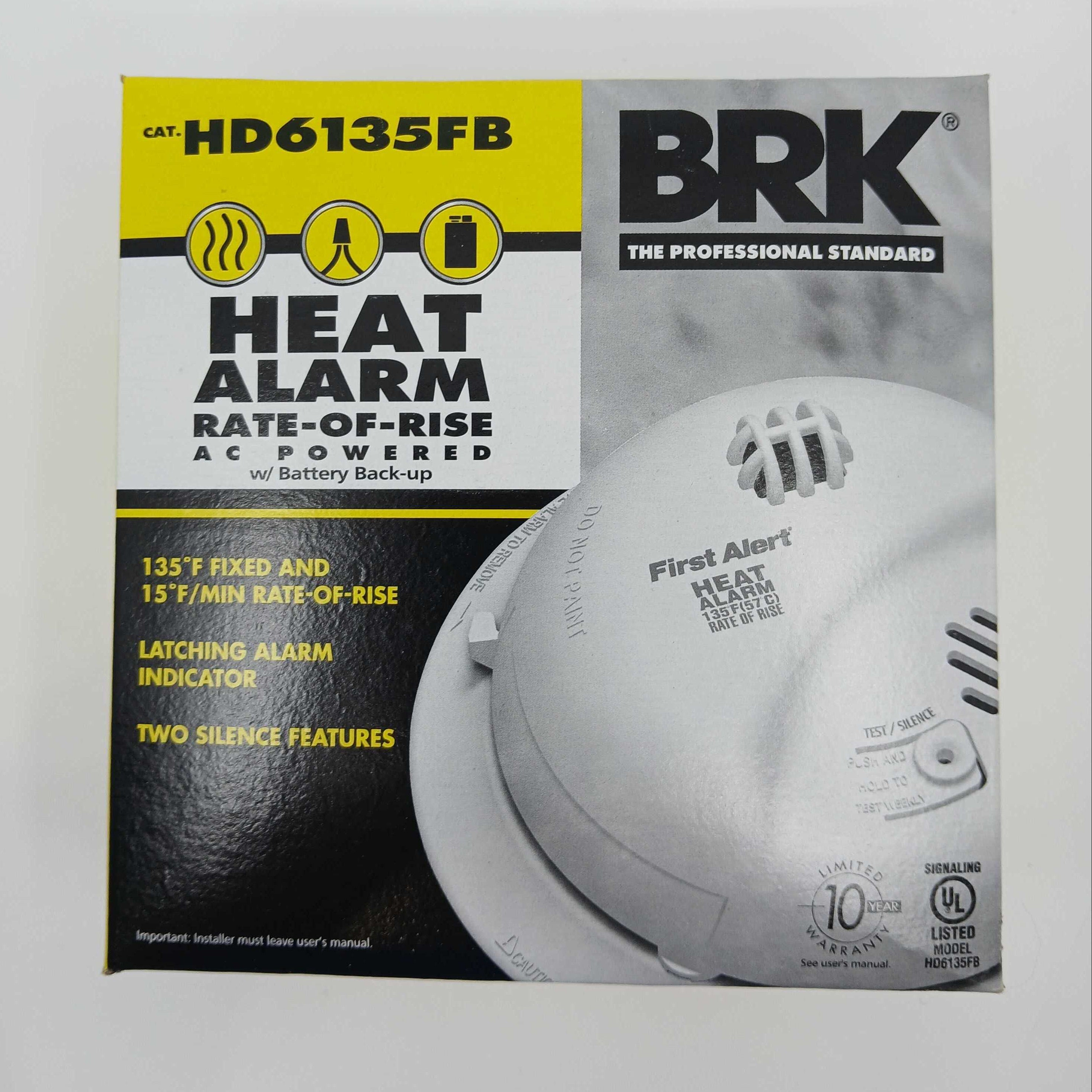 BRK HD6135FB Heat Alarm 135° Fixed and Rate of Rise