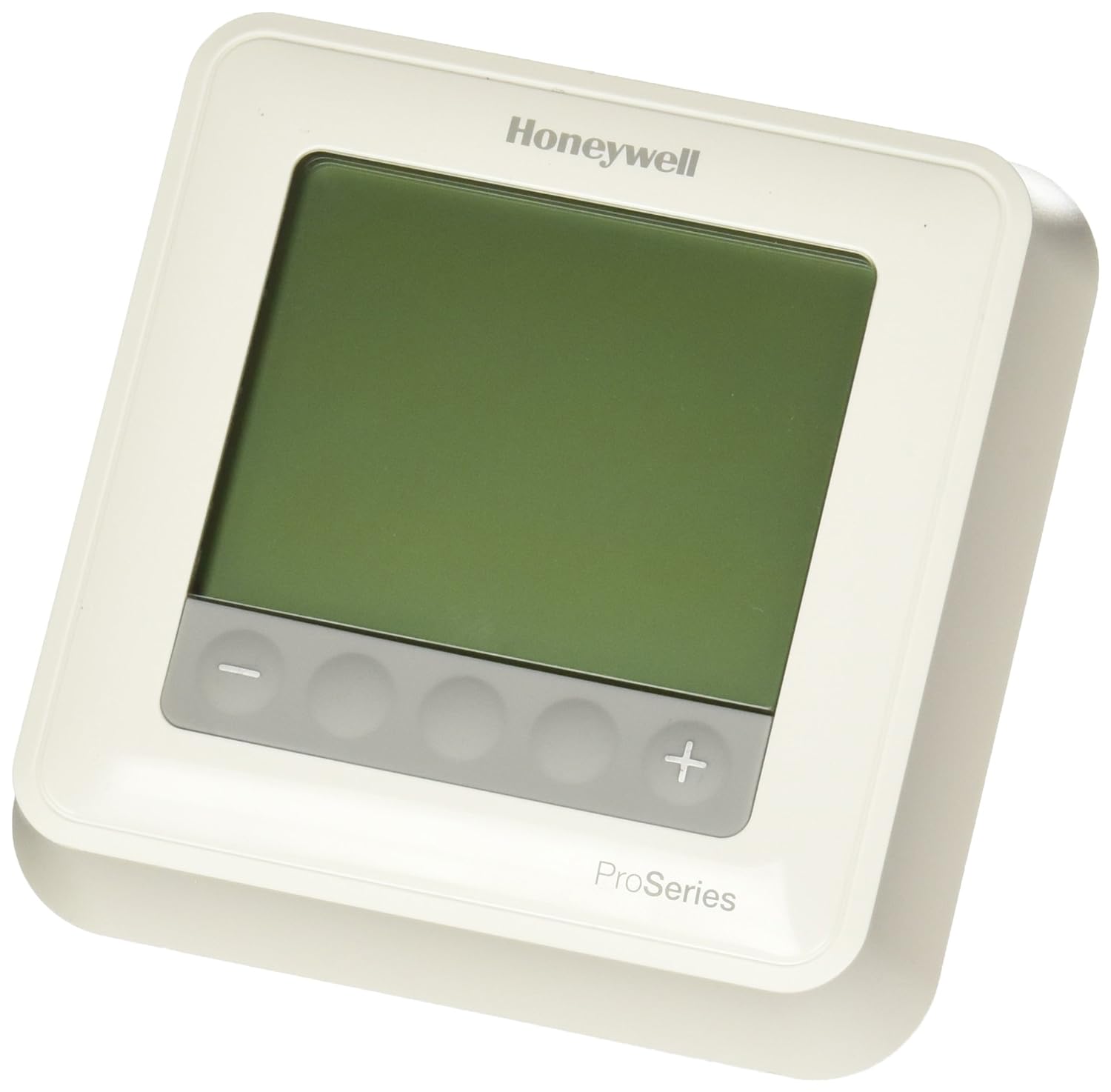 Honeywell Home T6 Pro programmable thermostat showing digital display with temperature controls and mode settings.