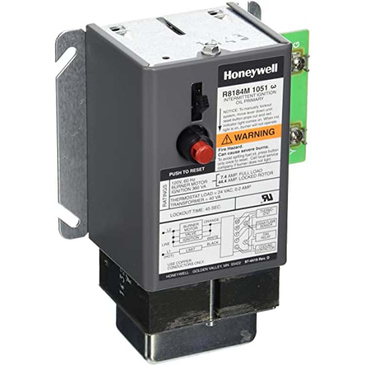 Resideo R8184M1051/U Protectorelay Oil Burner Control with 45 seconds Lock Out Timing, R8184M1051