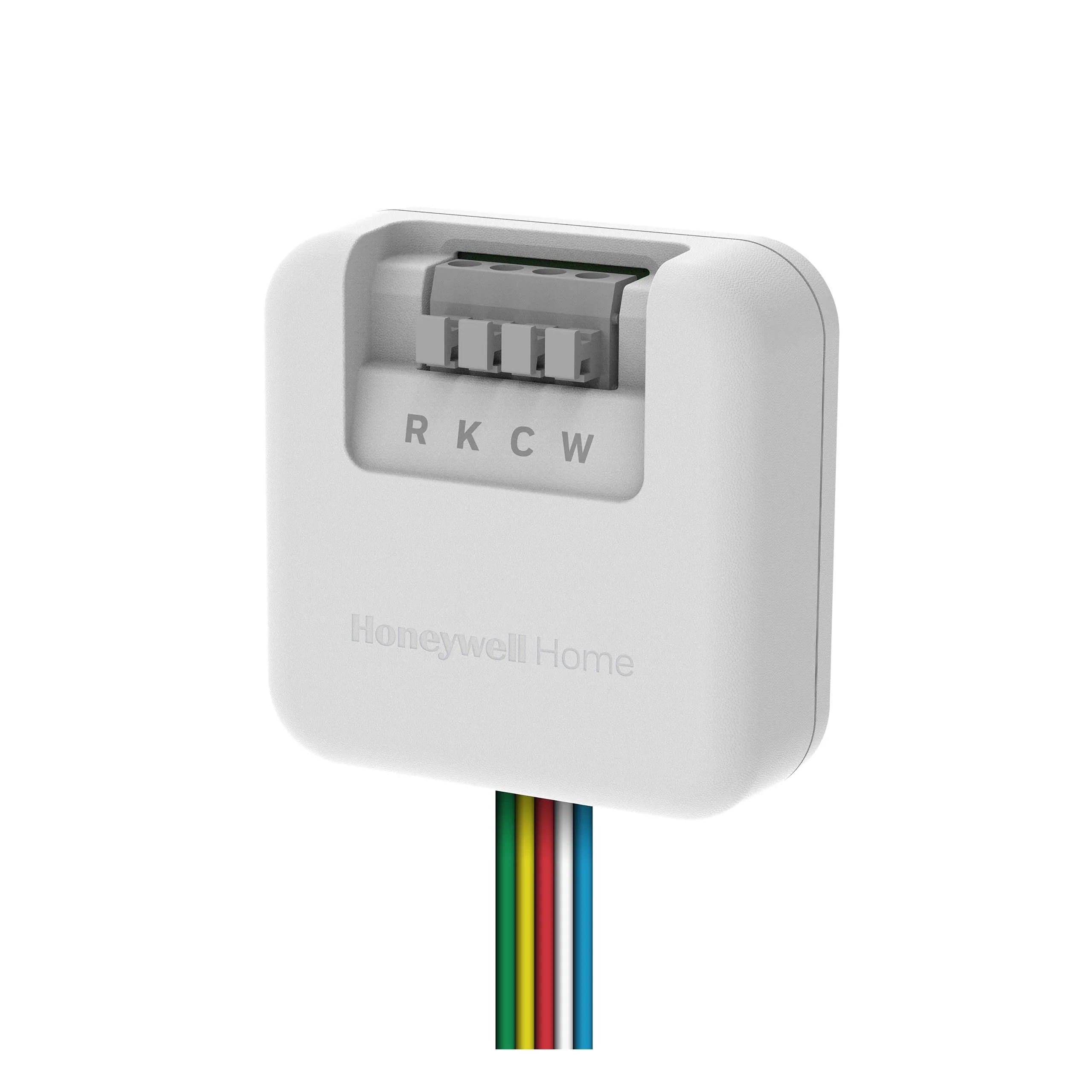 Honeywell Home THP9045A2098 C-Wire Adaptor for fire alarms, showing the compact device with wiring connections.
