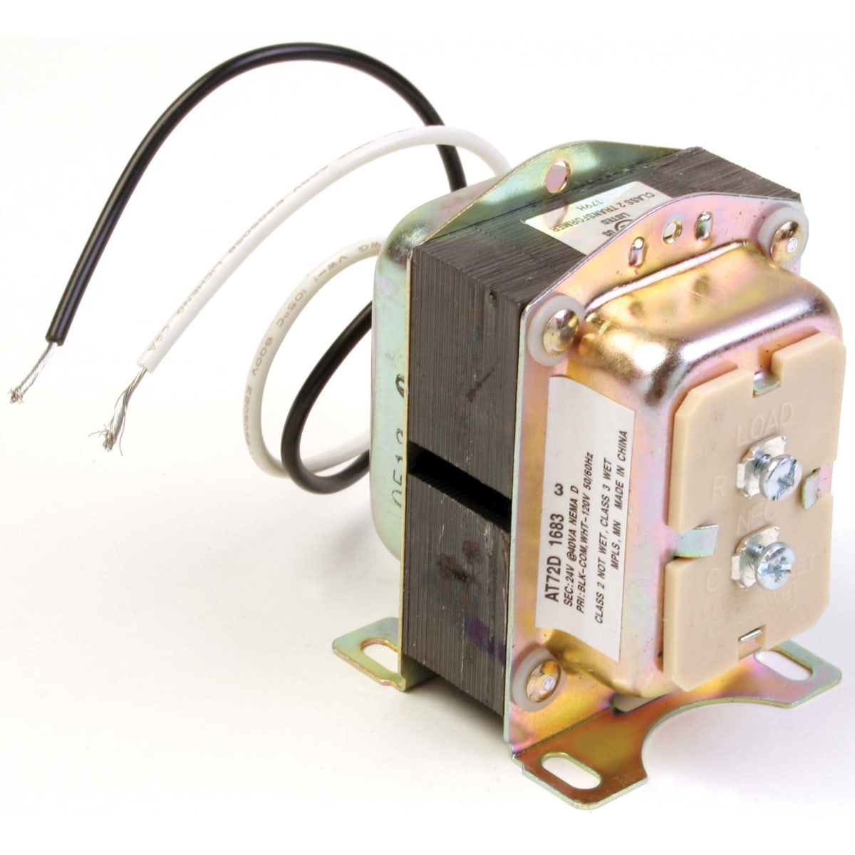 Resideo AT72D1691/U Plate Mounted 208/240 Vac Transformer with 9" Lead Wires, AT72D1691