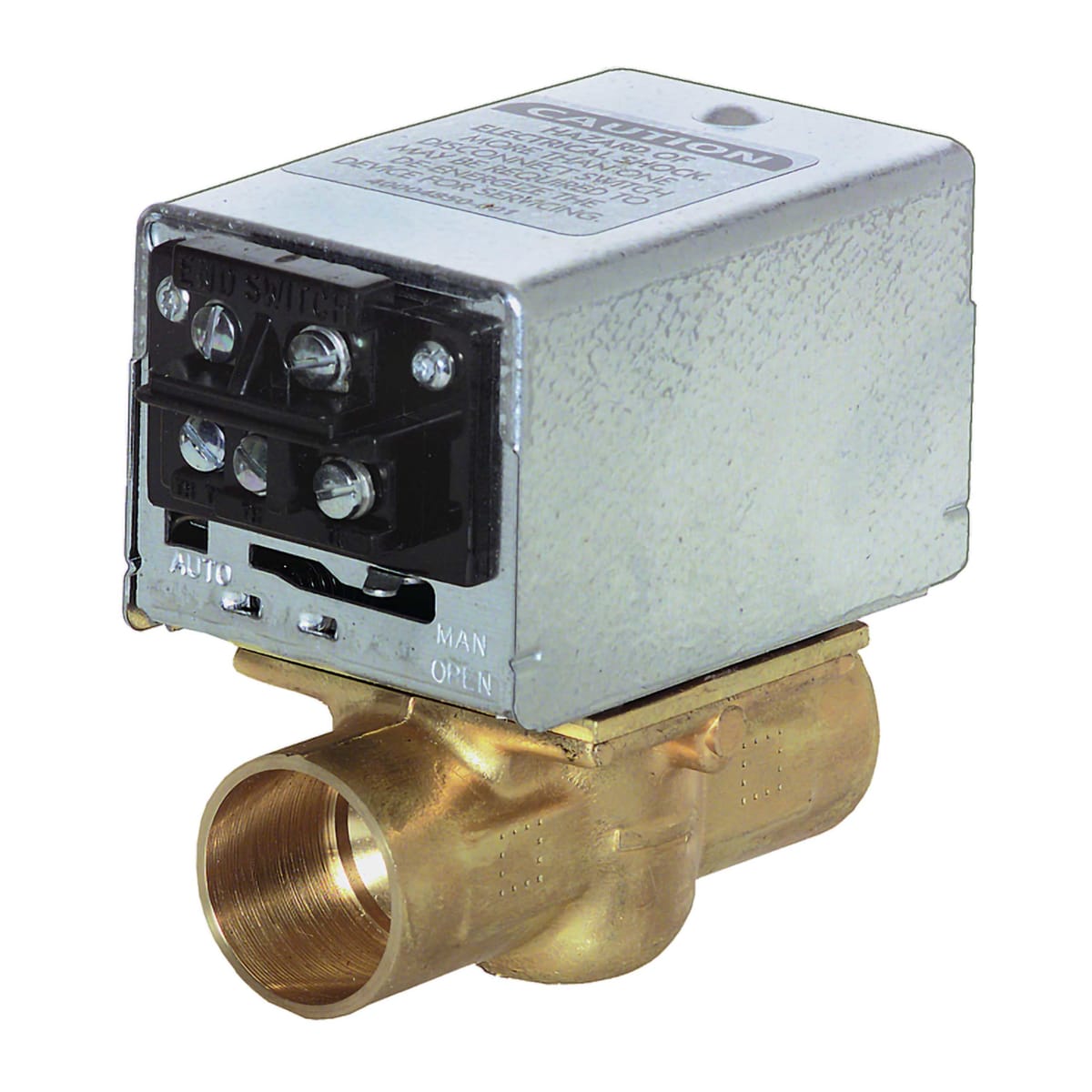 Resideo V8043F1101/U 1" Sweat Connection Zone Valve, normally closed, w/ screw terminal block connection, 8 Cv (24v)