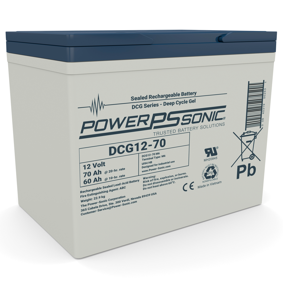 Power Sonic DCG12-70 M6 DCG 12-70 12V 70AH; Gel B