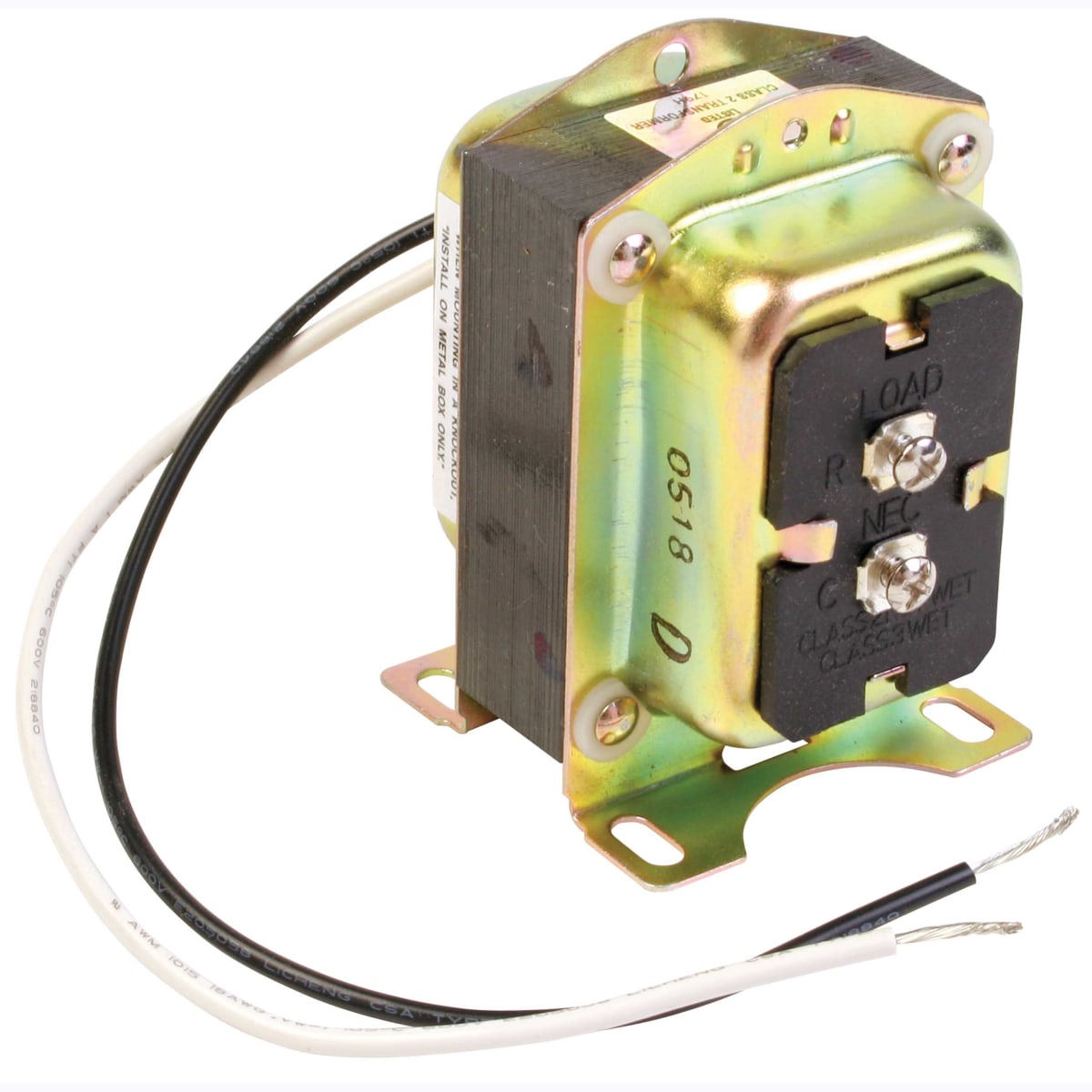 Resideo AT120A1004/U Foot mounted 120/208/240 Vac Transformer w/ 9 in. Lead Wires, AT120A1004