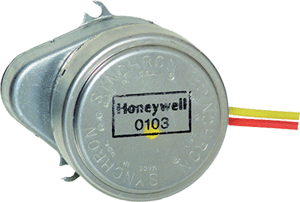 Honeywell Home 24-volt replacement motor for V8043 and V8044 fire alarms, showing the compact motor component.