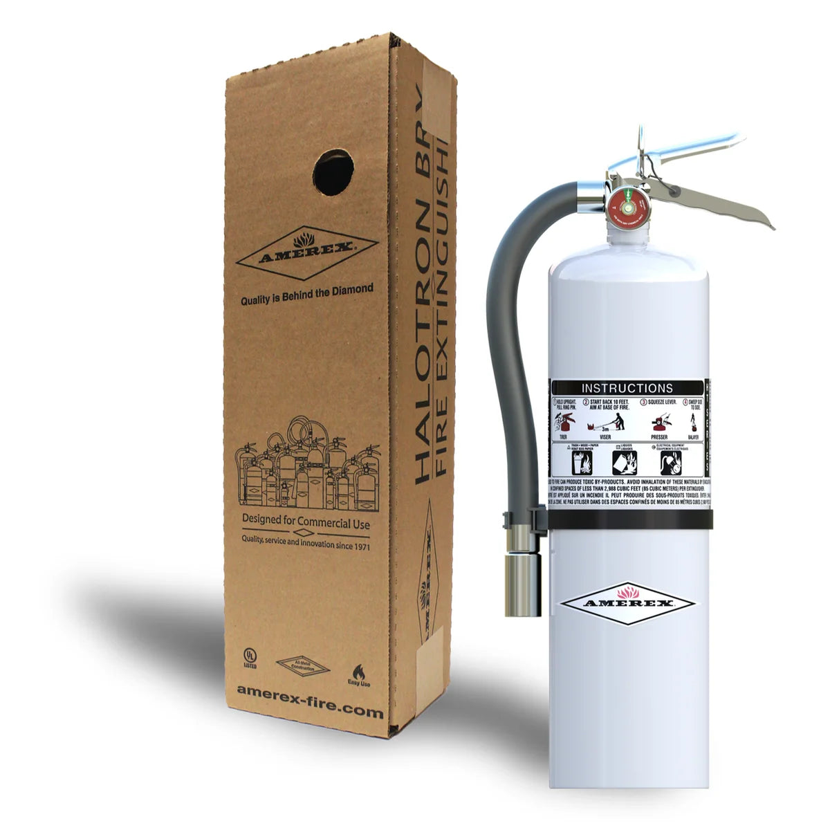 Amerex 28084 Model 551 12.5 lb Halotron BrX HT Series Clean Agent Fire Extinguisher